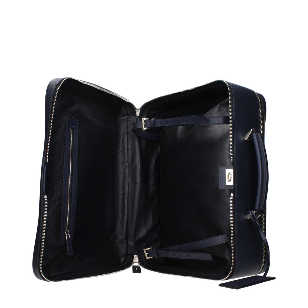 Prada Blaues Leder Reisegepäck und Reisen