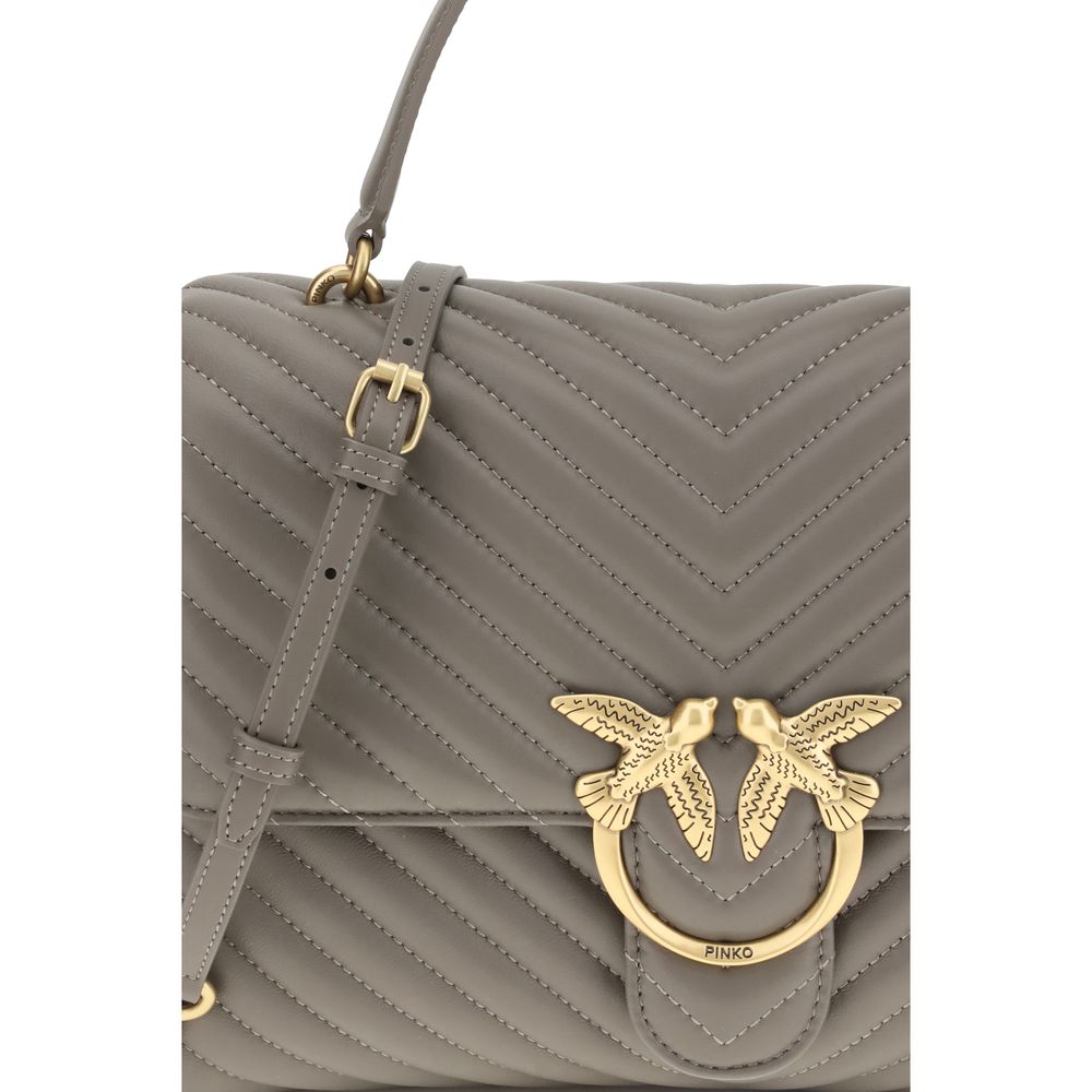 PINKO Handtasche aus grauem Kalbsleder Bos Taurus