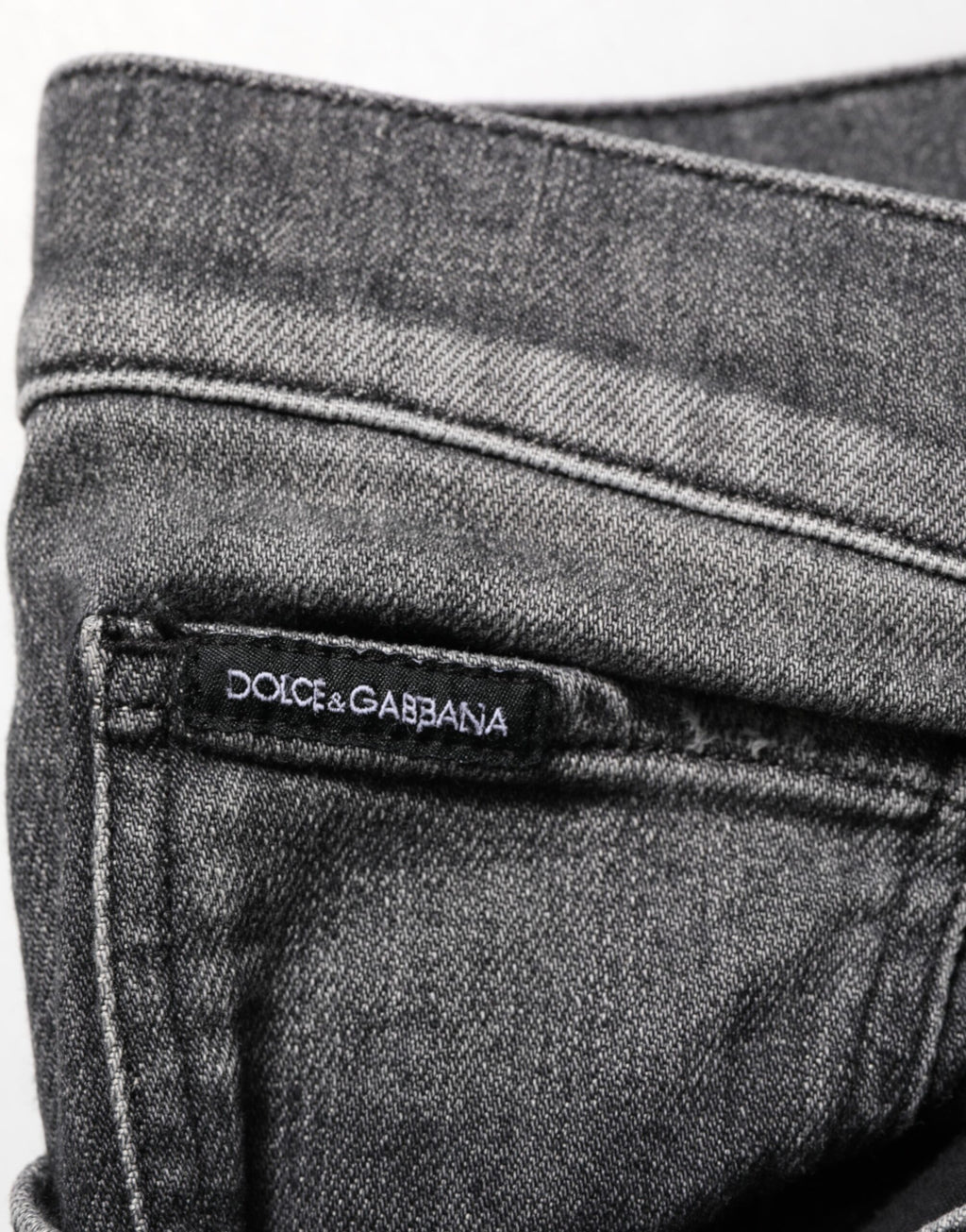 Dolce & Gabbana Schwarze Gray Wash Slim Fit Straight Leg Denim Jeans