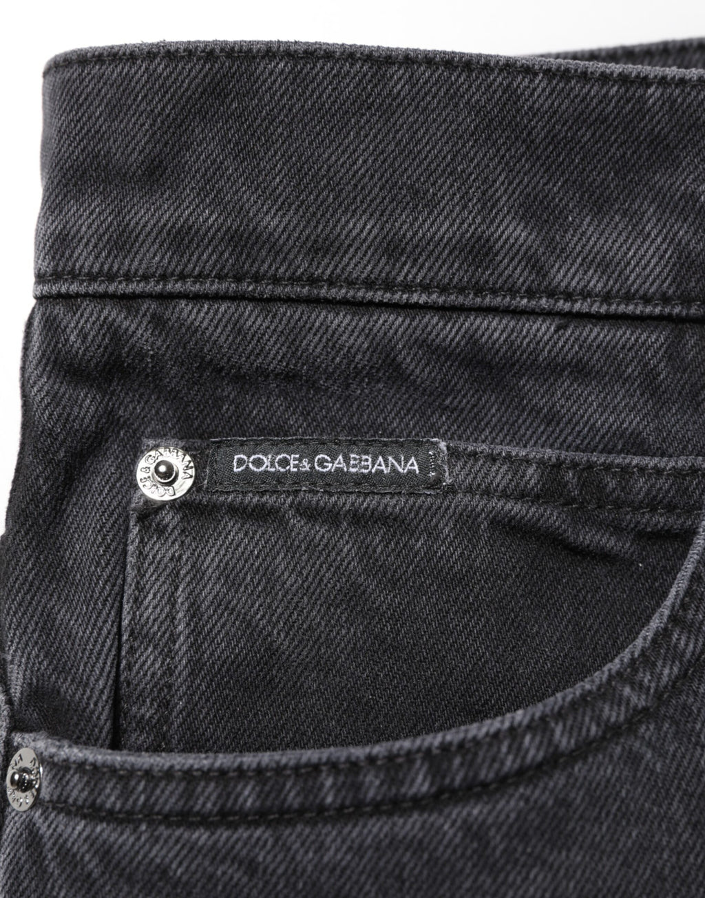Dolce & Gabbana Schwarze Denim-Hose mit weitem Bein und entspannter Passform Jeans