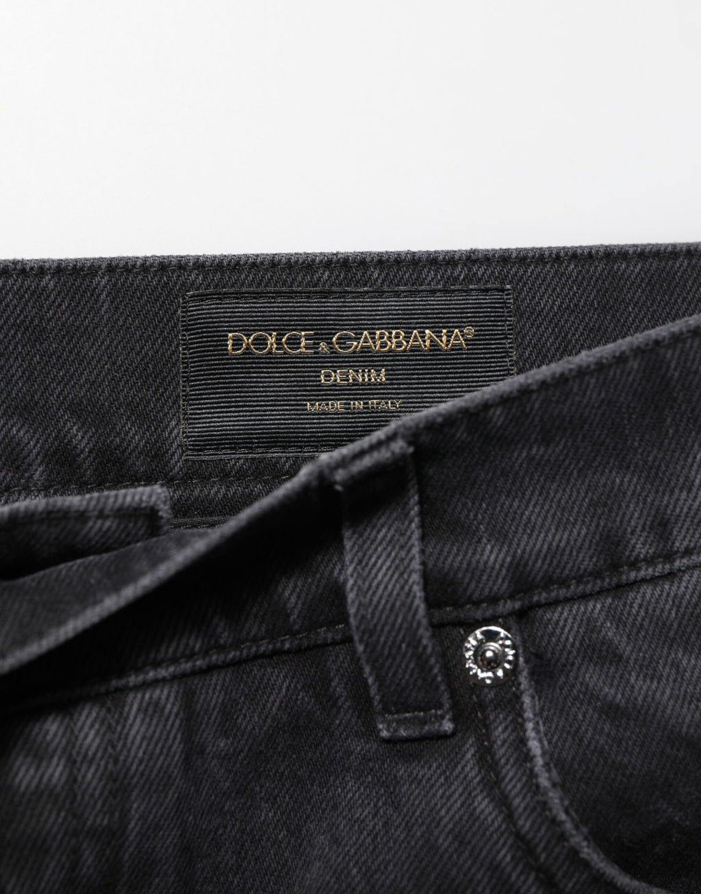 Dolce & Gabbana Schwarze Denim-Hose mit weitem Bein und entspannter Passform Jeans