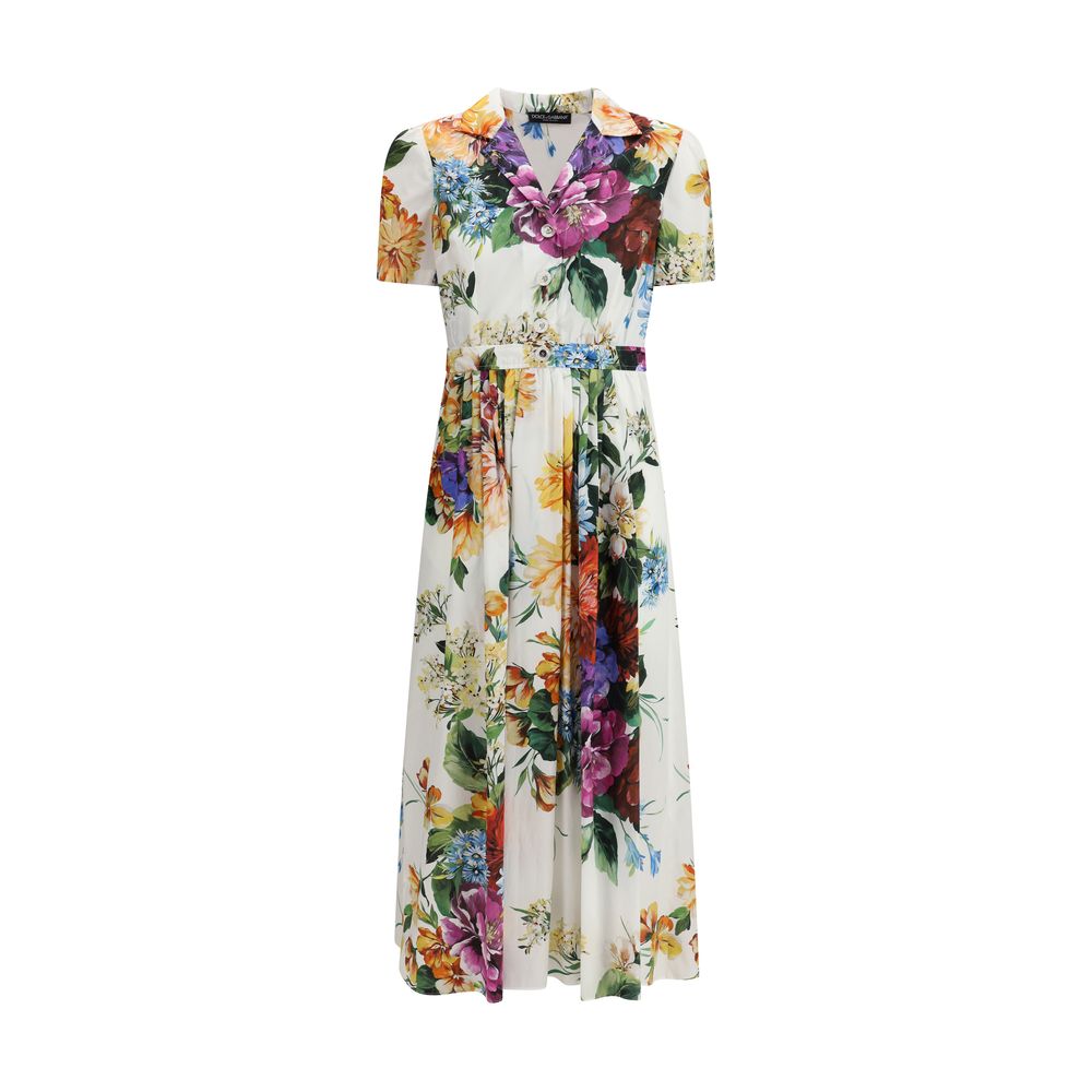 Dolce & Gabbana Blumenbouquet-Druck Chemisier-Kleid