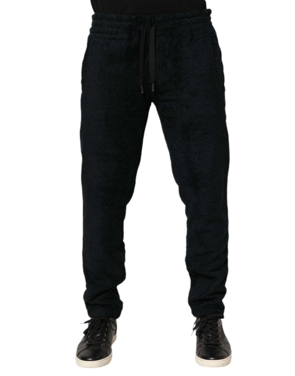 Dolce & Gabbana Schwarz Baumwolle Logo Männer Jogger Sweatpants Hosen