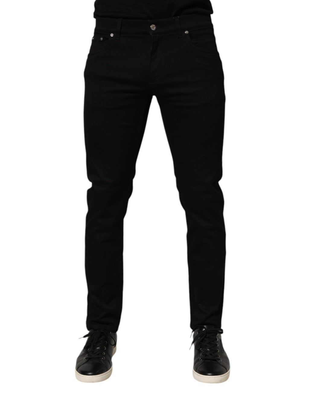 Dolce & Gabbana Schwarze Skinny-Hosen für Männer aus einer Baumwollmischung