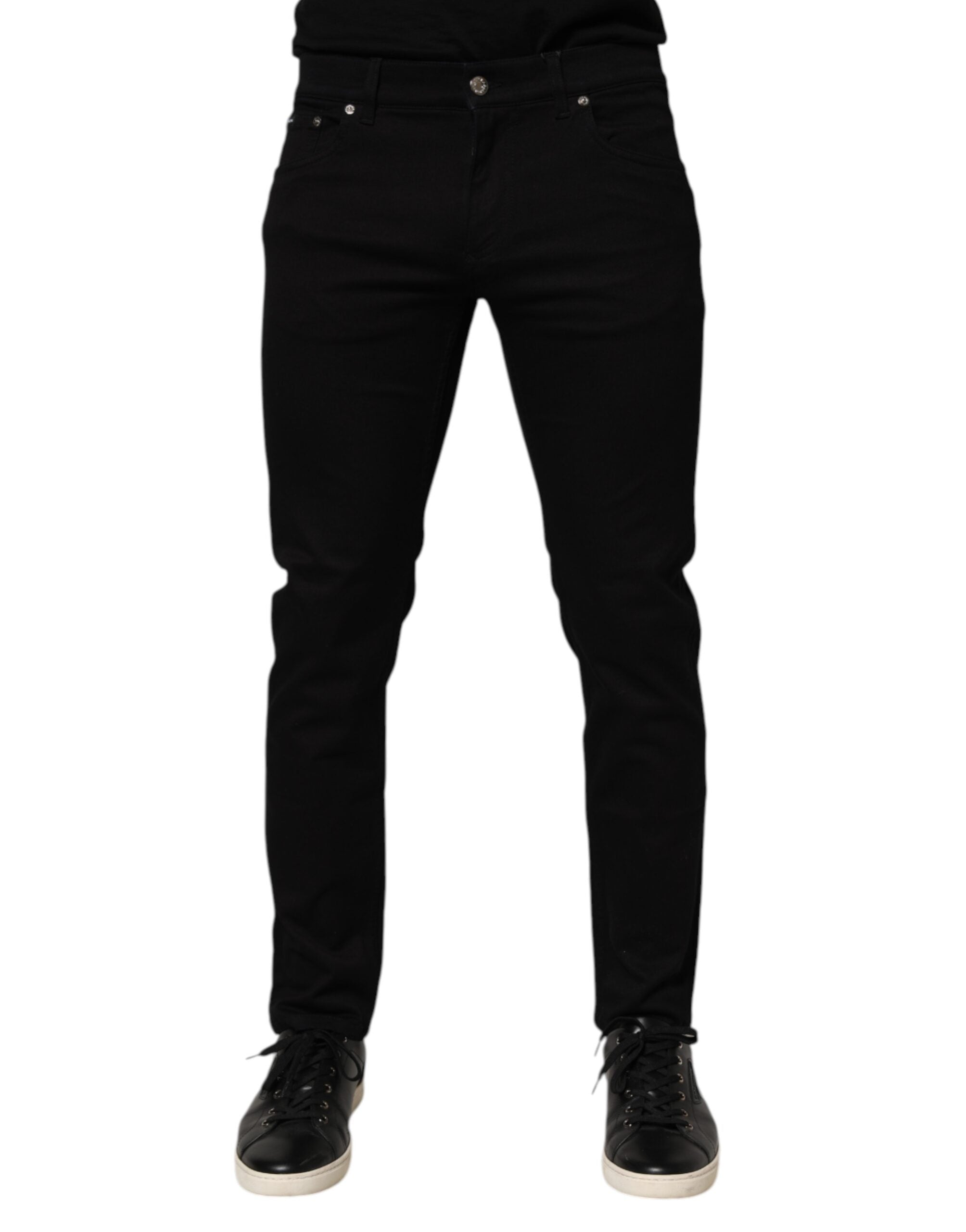 Dolce & Gabbana Schwarze Skinny-Hosen für Männer aus einer Baumwollmischung