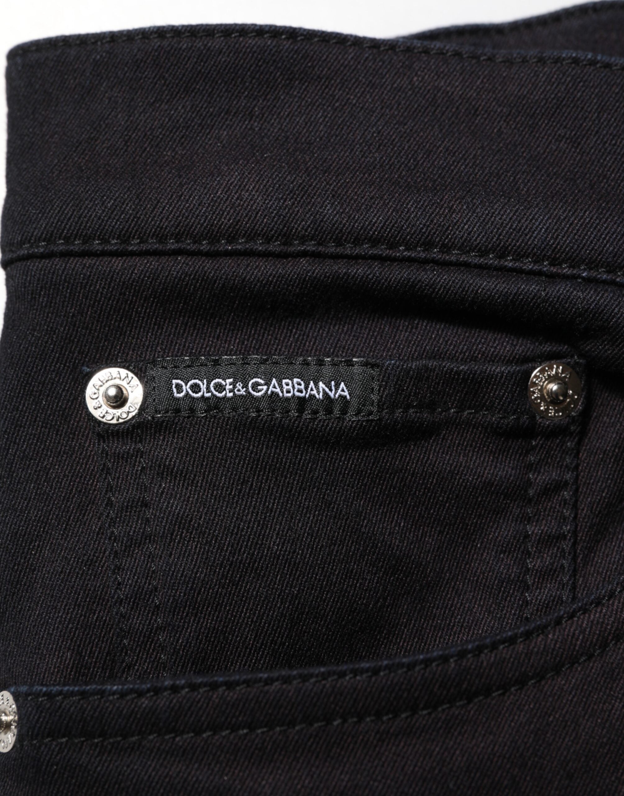 Dolce & Gabbana Schwarze Skinny-Hosen für Männer aus einer Baumwollmischung