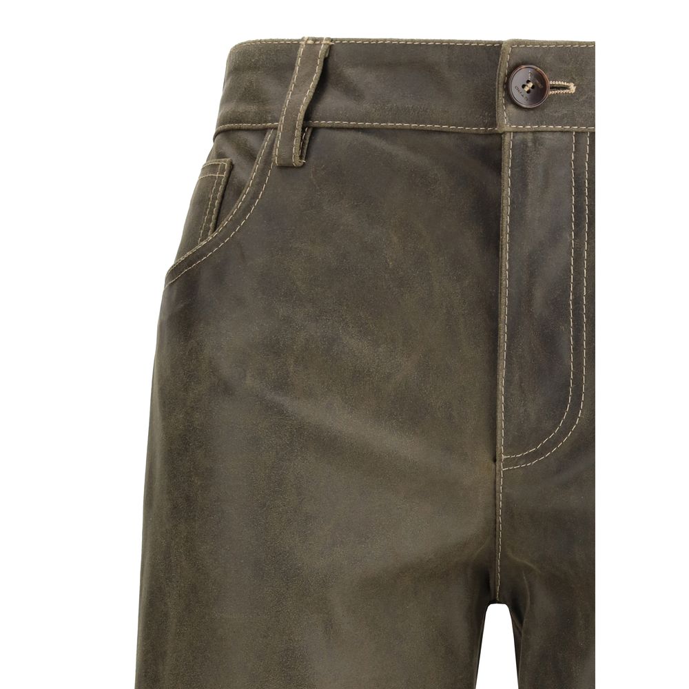 Etro Braune Lederhose