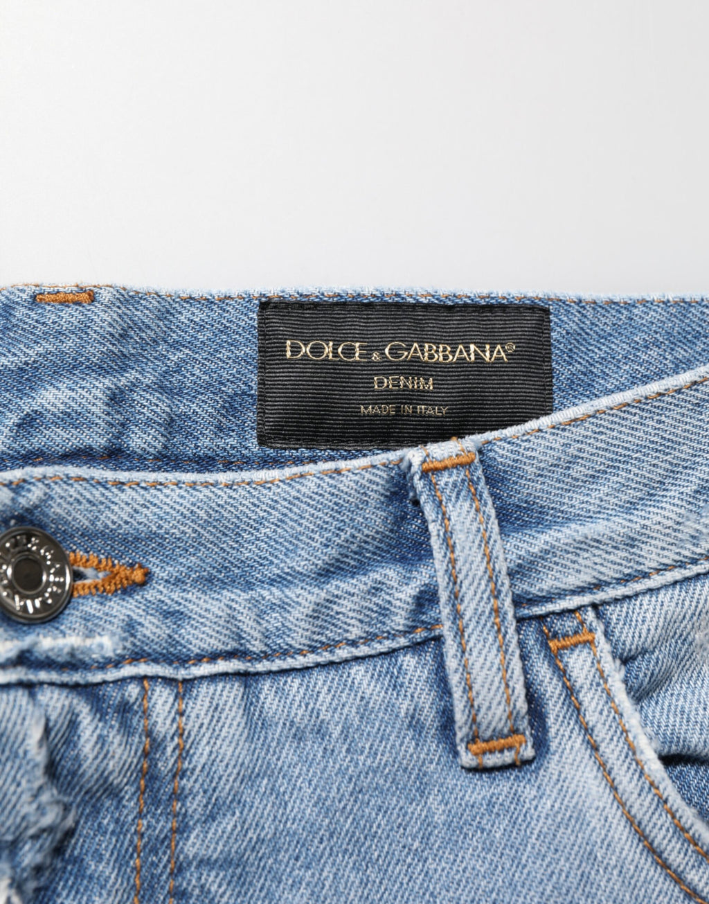 Dolce & Gabbana Blauwe Gehavende Gescheurde Denim Broek Jeans