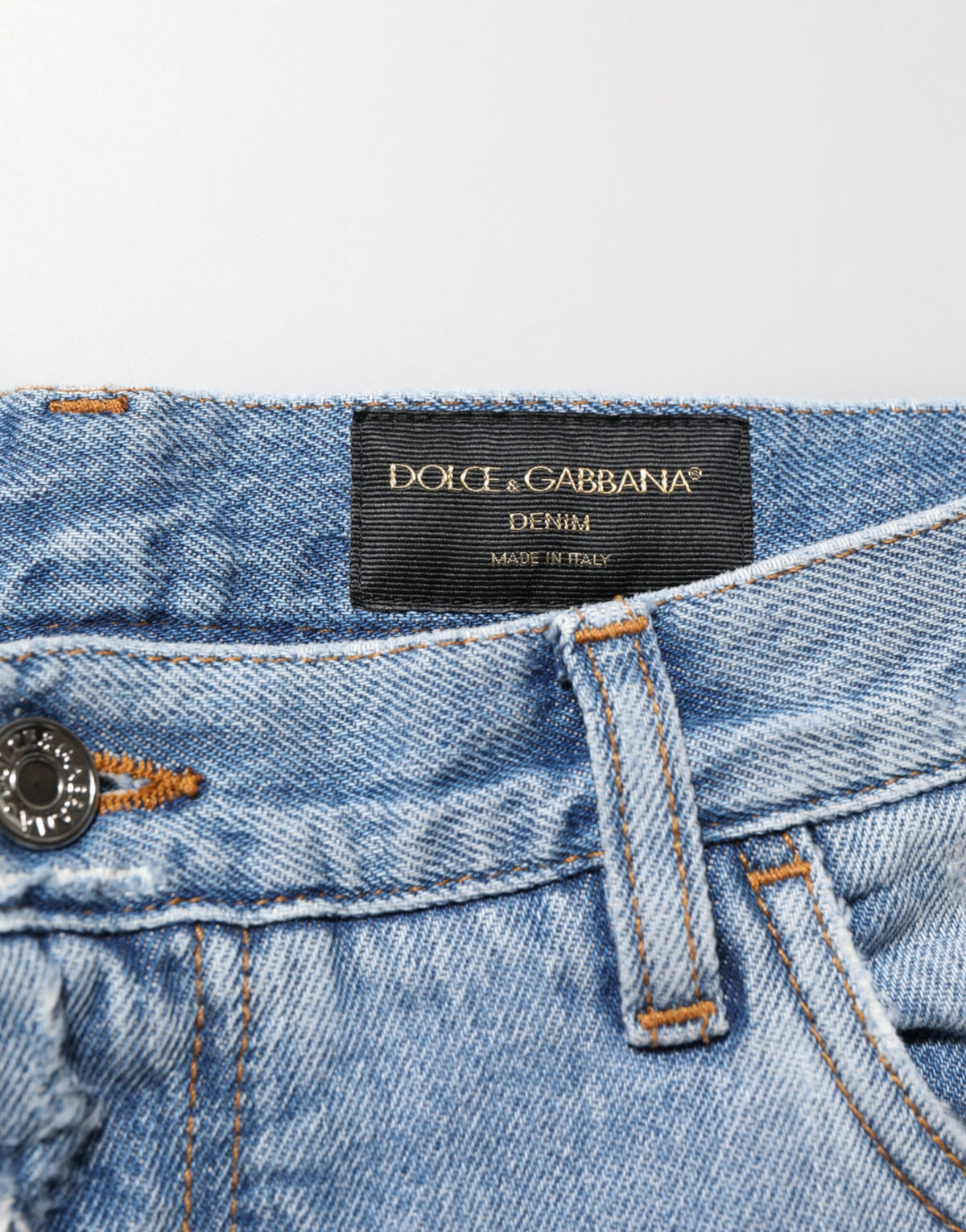 Dolce & Gabbana Blauwe Gehavende Gescheurde Denim Broek Jeans