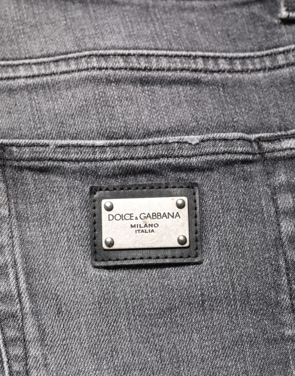 Dolce & Gabbana Graue Baumwoll-Denimhose Slim Fit Distressed Pants Jeans