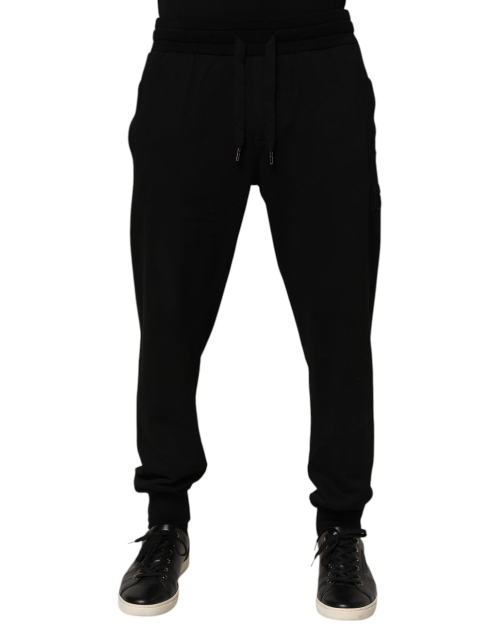 Dolce & Gabbana Schwarze Baumwolle DG Logo Herren Jogger Hose