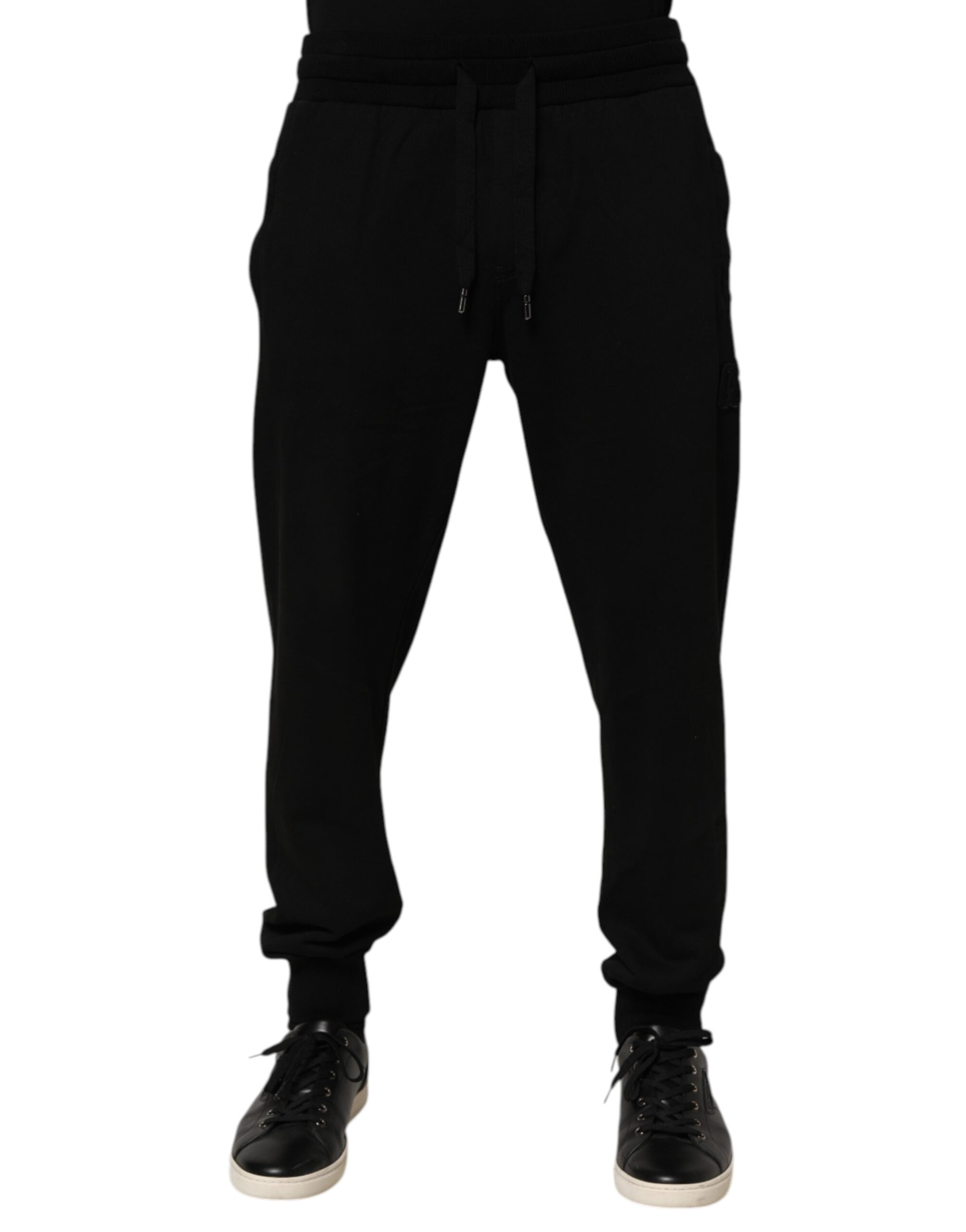 Dolce & Gabbana Schwarze Baumwolle DG Logo Herren Jogger Hose