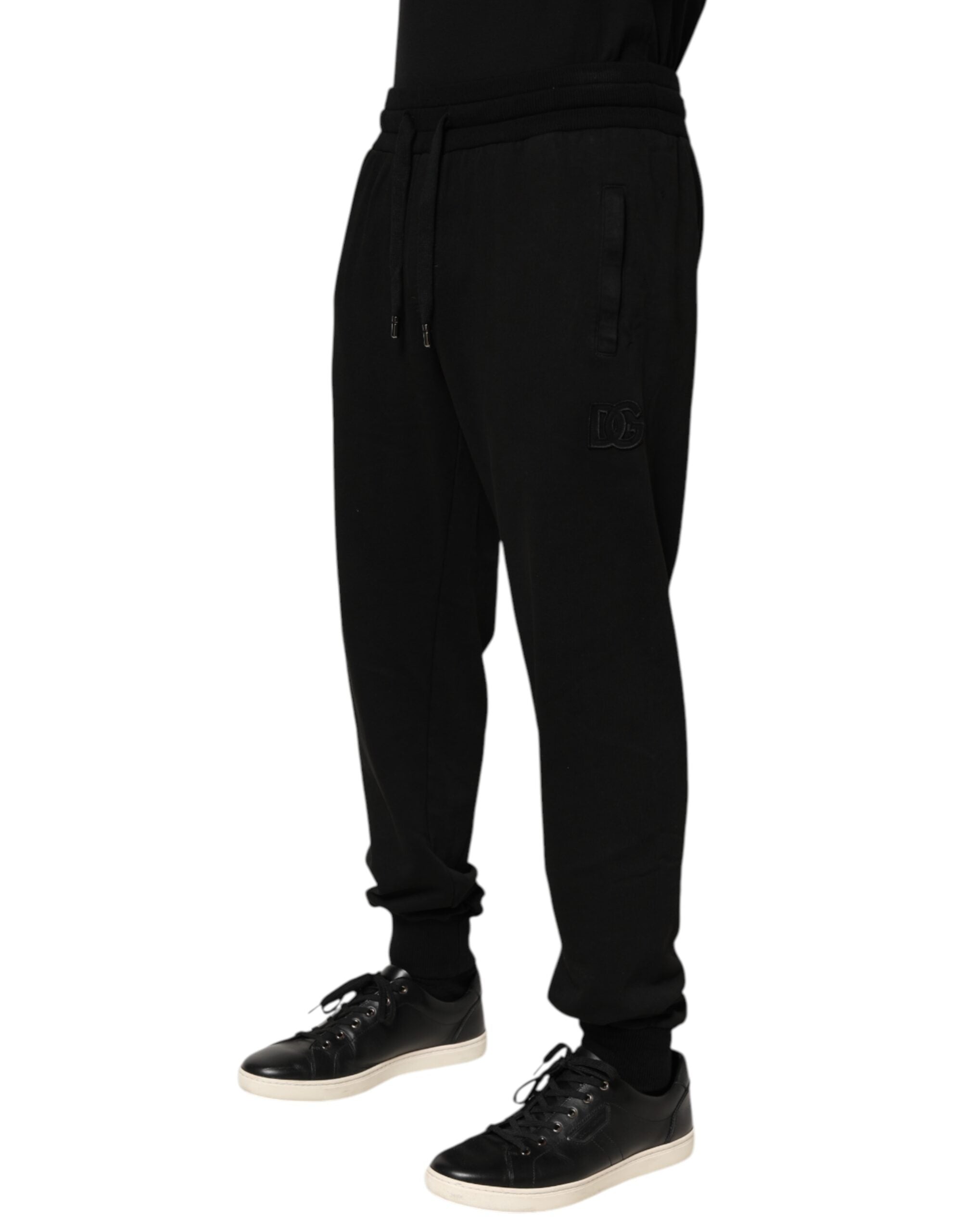 Dolce & Gabbana Schwarze Baumwolle DG Logo Herren Jogger Hose