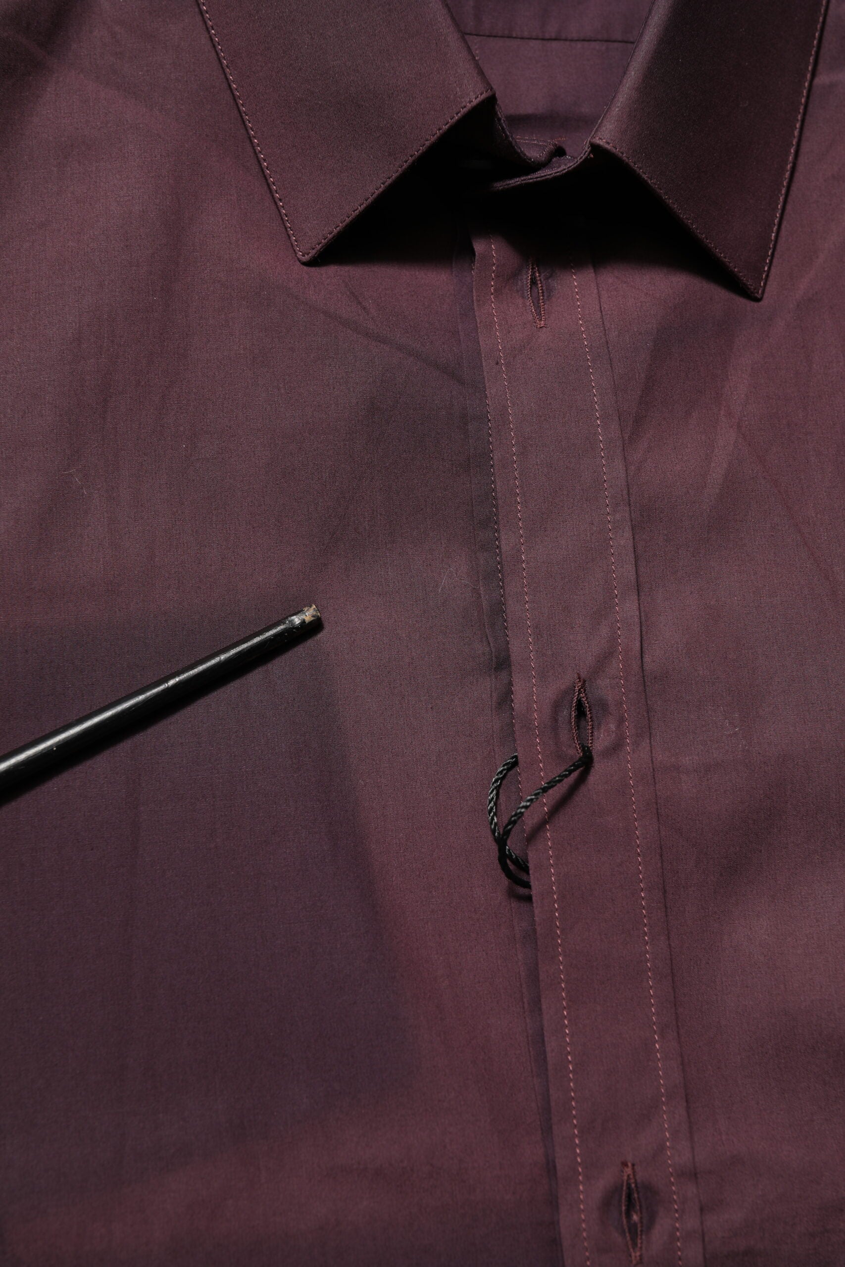 Dolce & Gabbana Kastanienbraunes Baumwollhemd mit Kragen GOLD Formal Dress Shirt