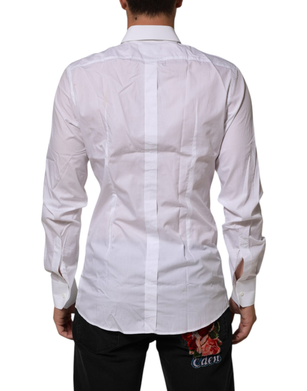 Dolce & Gabbana Weißes Kronenhemd mit Kragen GOLD Formal Dress Shirt