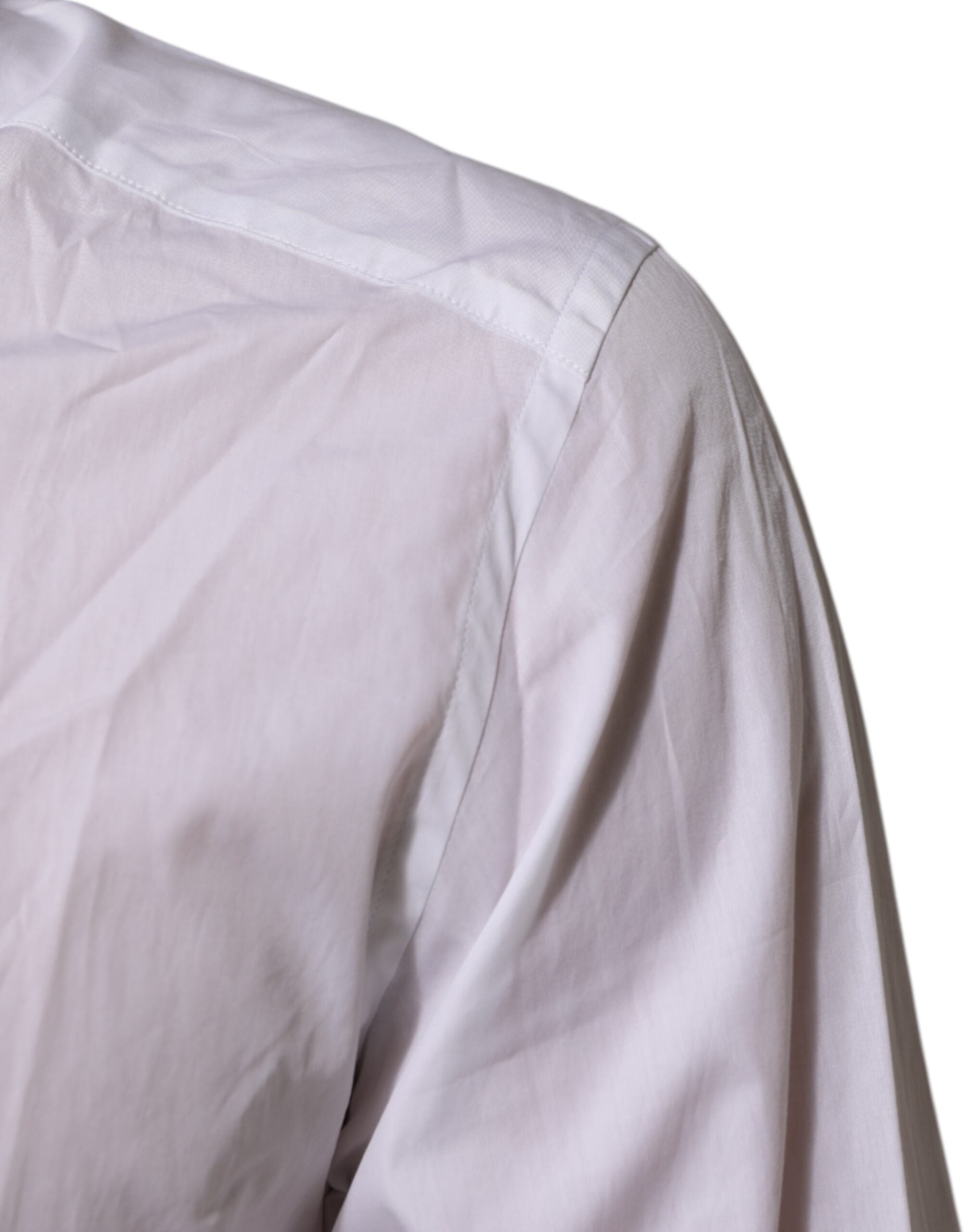 Dolce & Gabbana Weißes Kronenhemd mit Kragen GOLD Formal Dress Shirt
