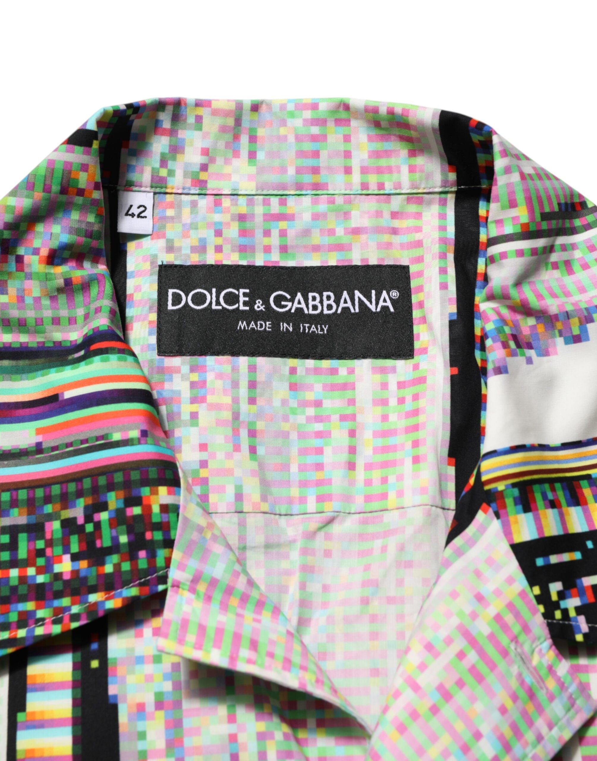 Dolce & Gabbana Multicolor Grafik Freizeithemd mit Kragen