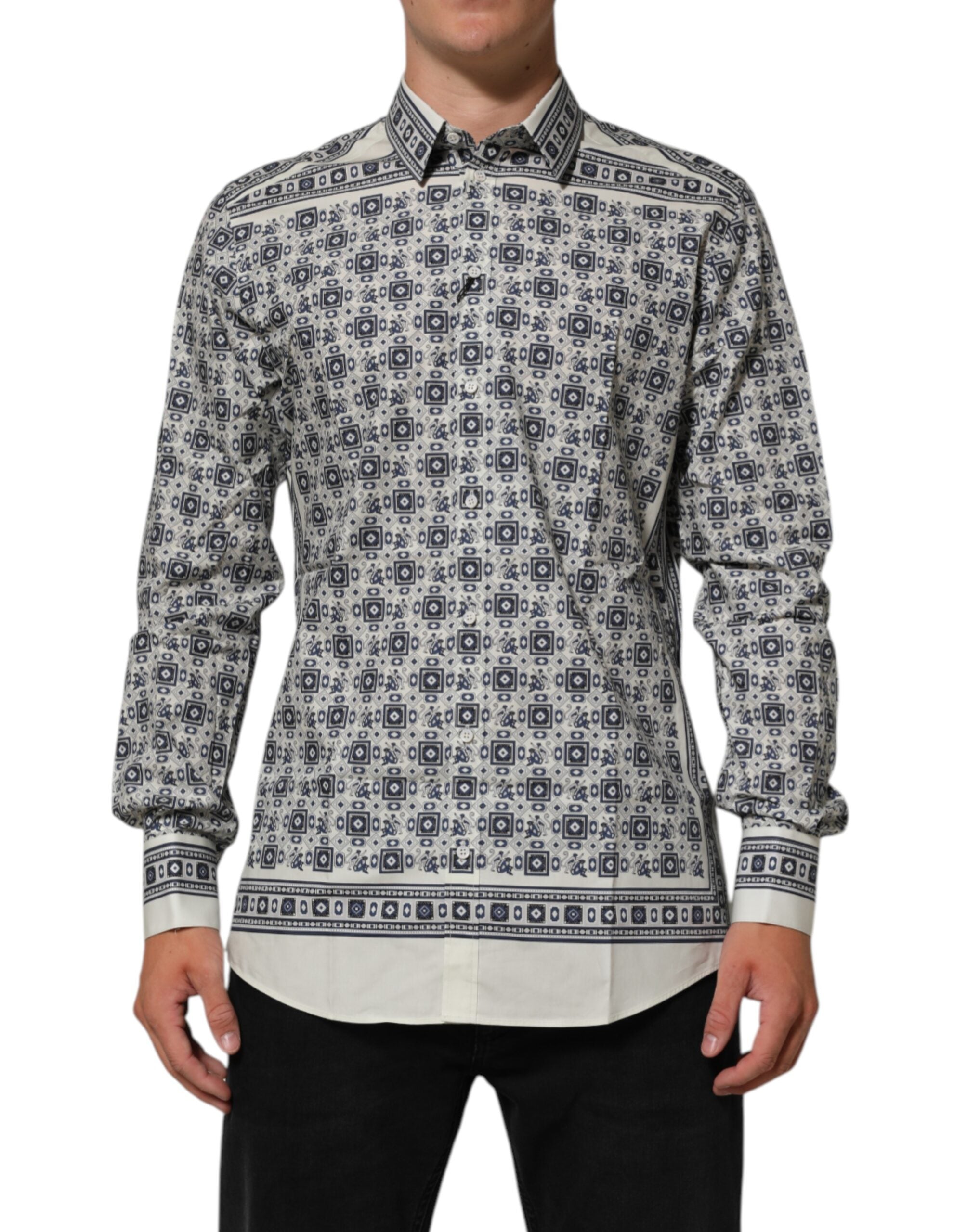 Dolce & Gabbana Multicolor Affe Krawatte Druck GOLD Kleid Shirt