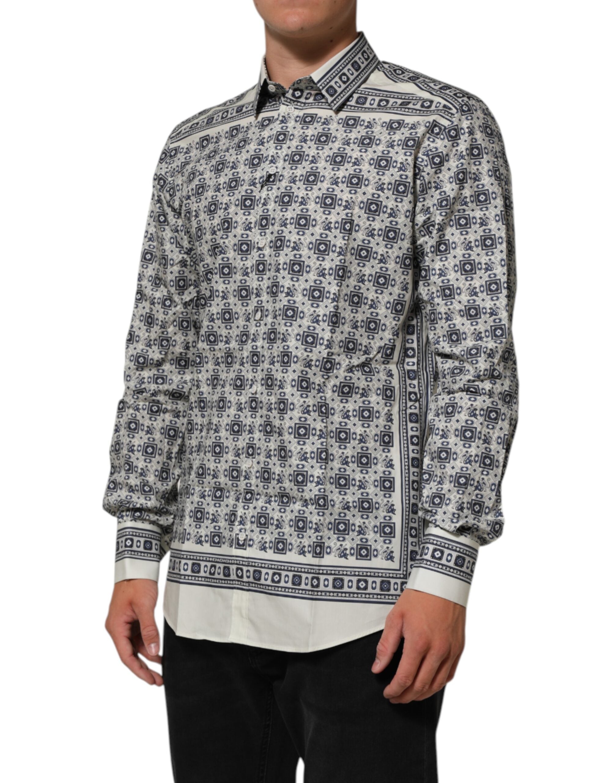 Dolce & Gabbana Multicolor Affe Krawatte Druck GOLD Kleid Shirt
