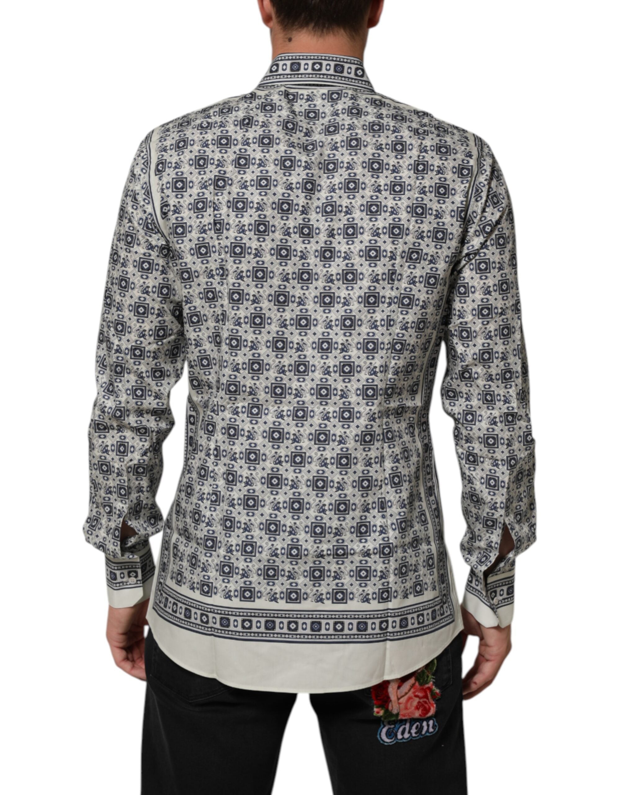 Dolce & Gabbana Multicolor Affe Krawatte Druck GOLD Kleid Shirt