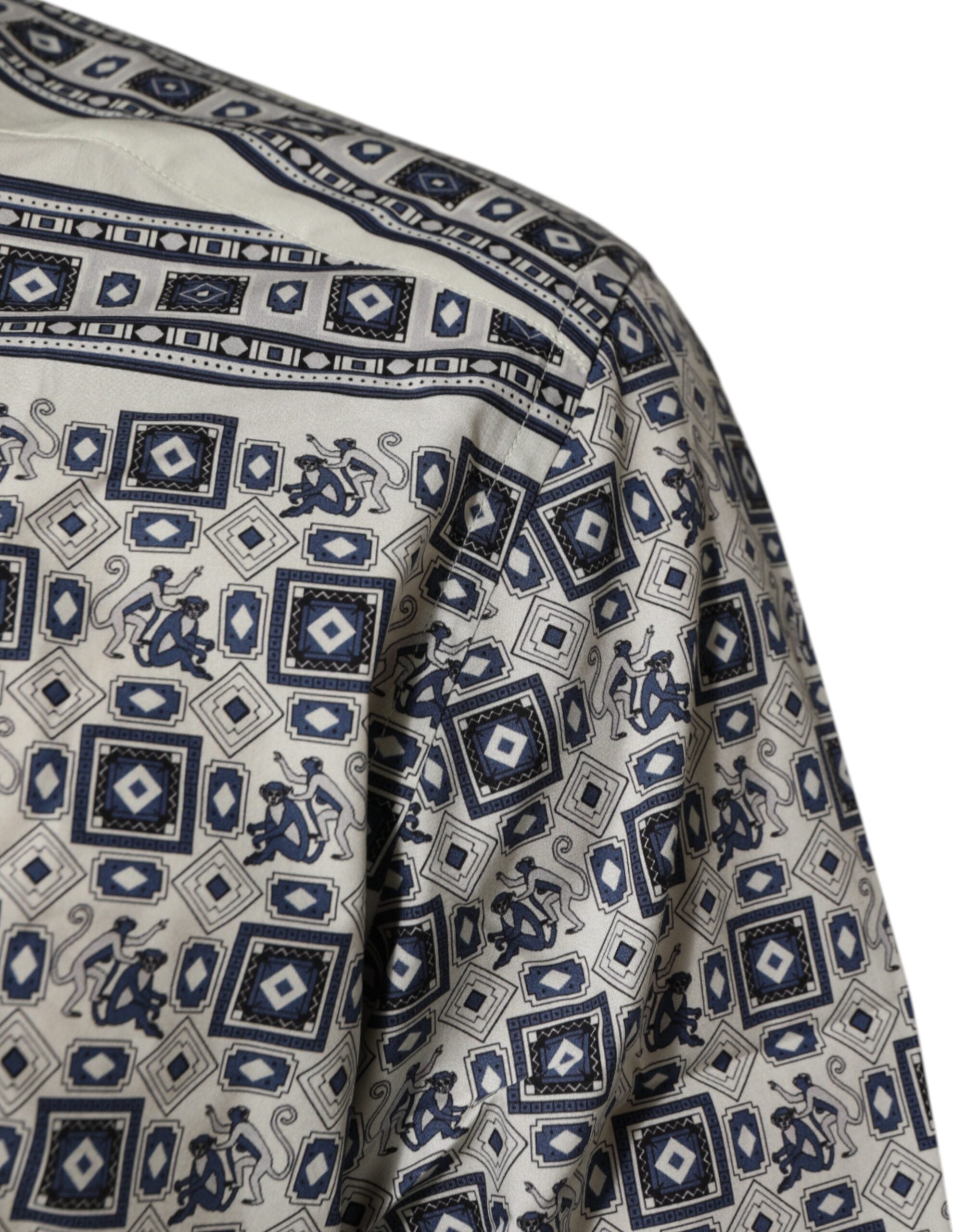 Dolce & Gabbana Multicolor Affe Krawatte Druck GOLD Kleid Shirt