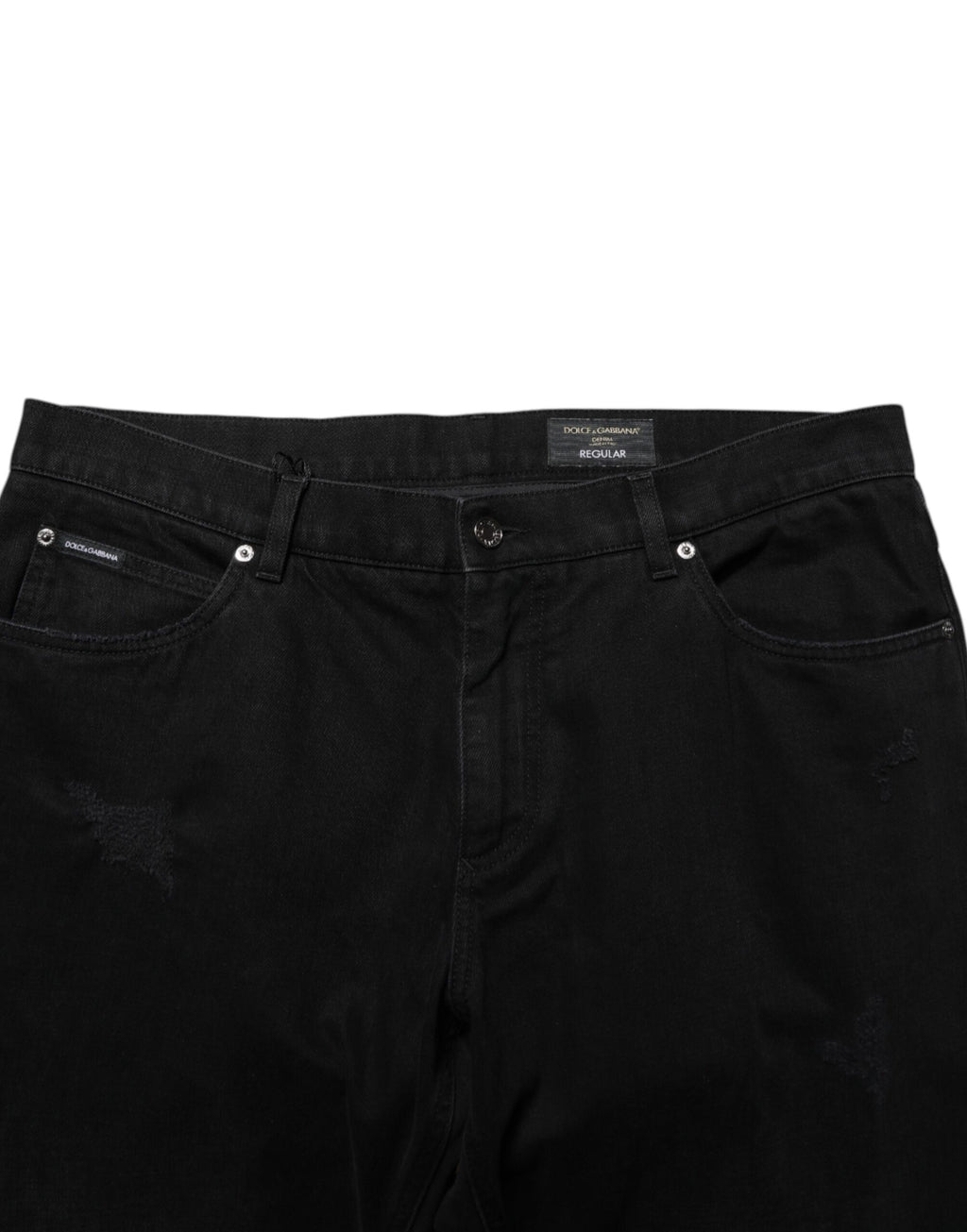 Dolce & Gabbana Schwarz Baumwolle Regular Denim Herren Hosenjeans
