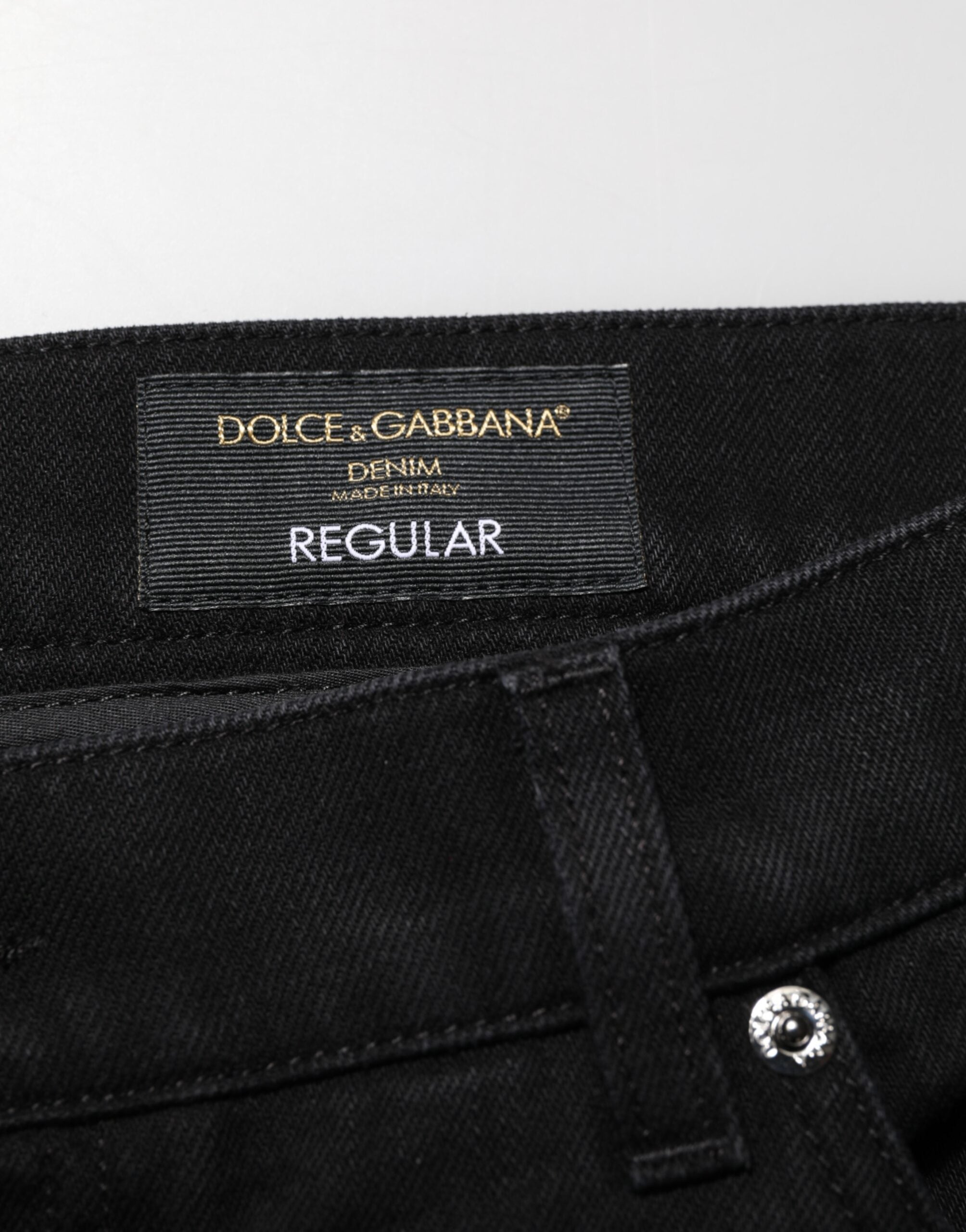 Dolce & Gabbana Schwarz Baumwolle Regular Denim Herren Hosenjeans