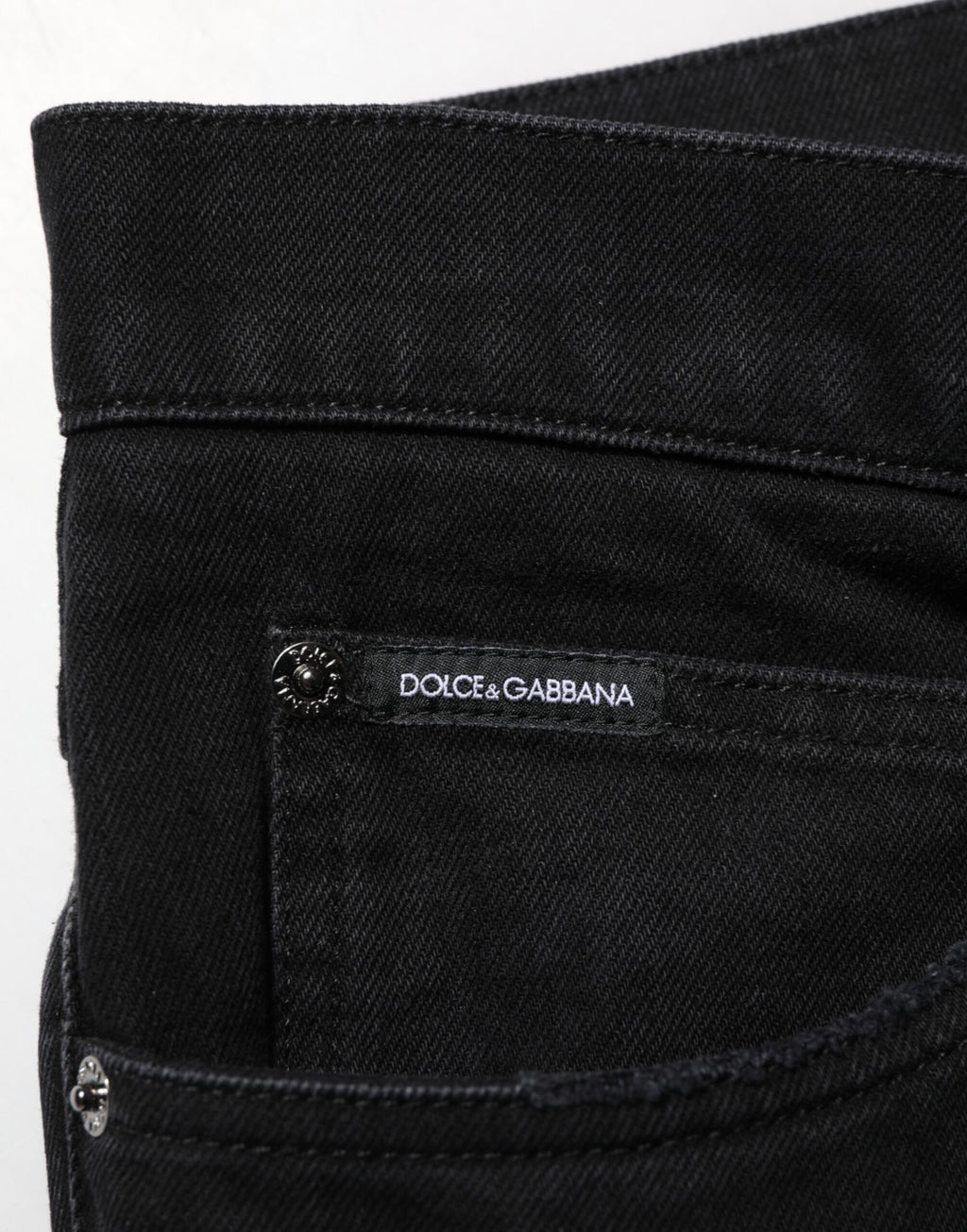 Dolce & Gabbana Schwarz Baumwolle Regular Denim Herren Hosenjeans