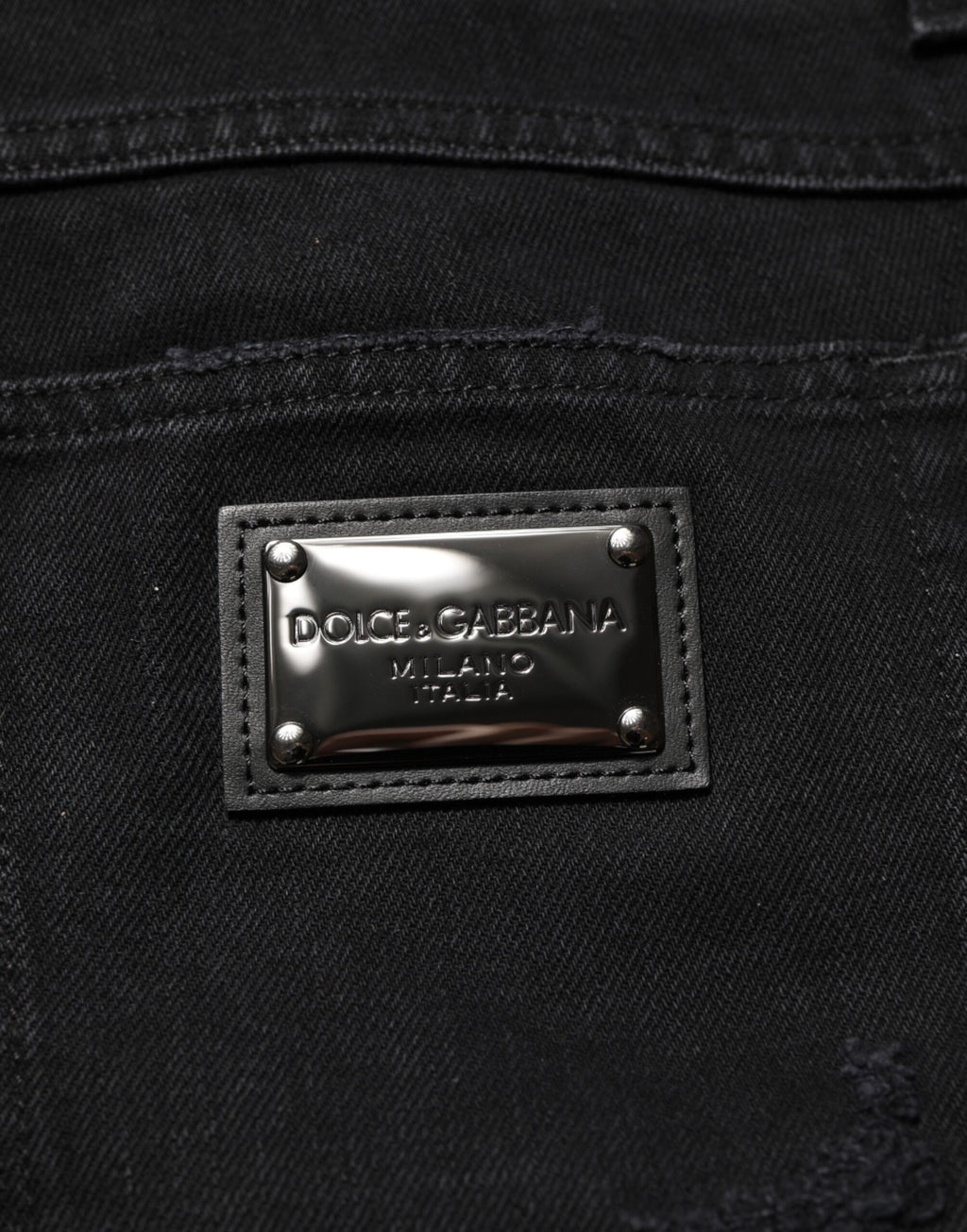 Dolce & Gabbana Schwarz Baumwolle Regular Denim Herren Hosenjeans