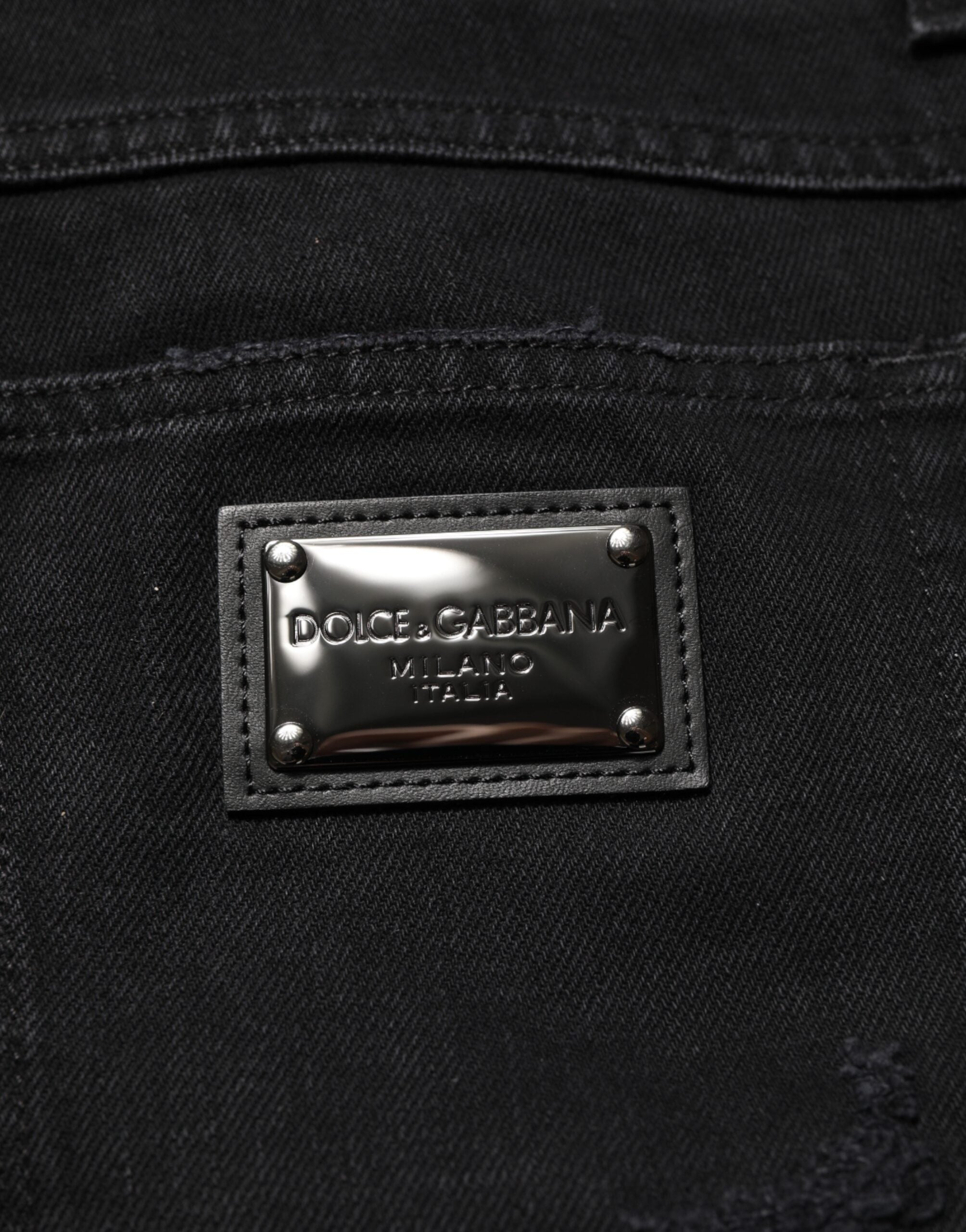Dolce & Gabbana Schwarz Baumwolle Regular Denim Herren Hosenjeans