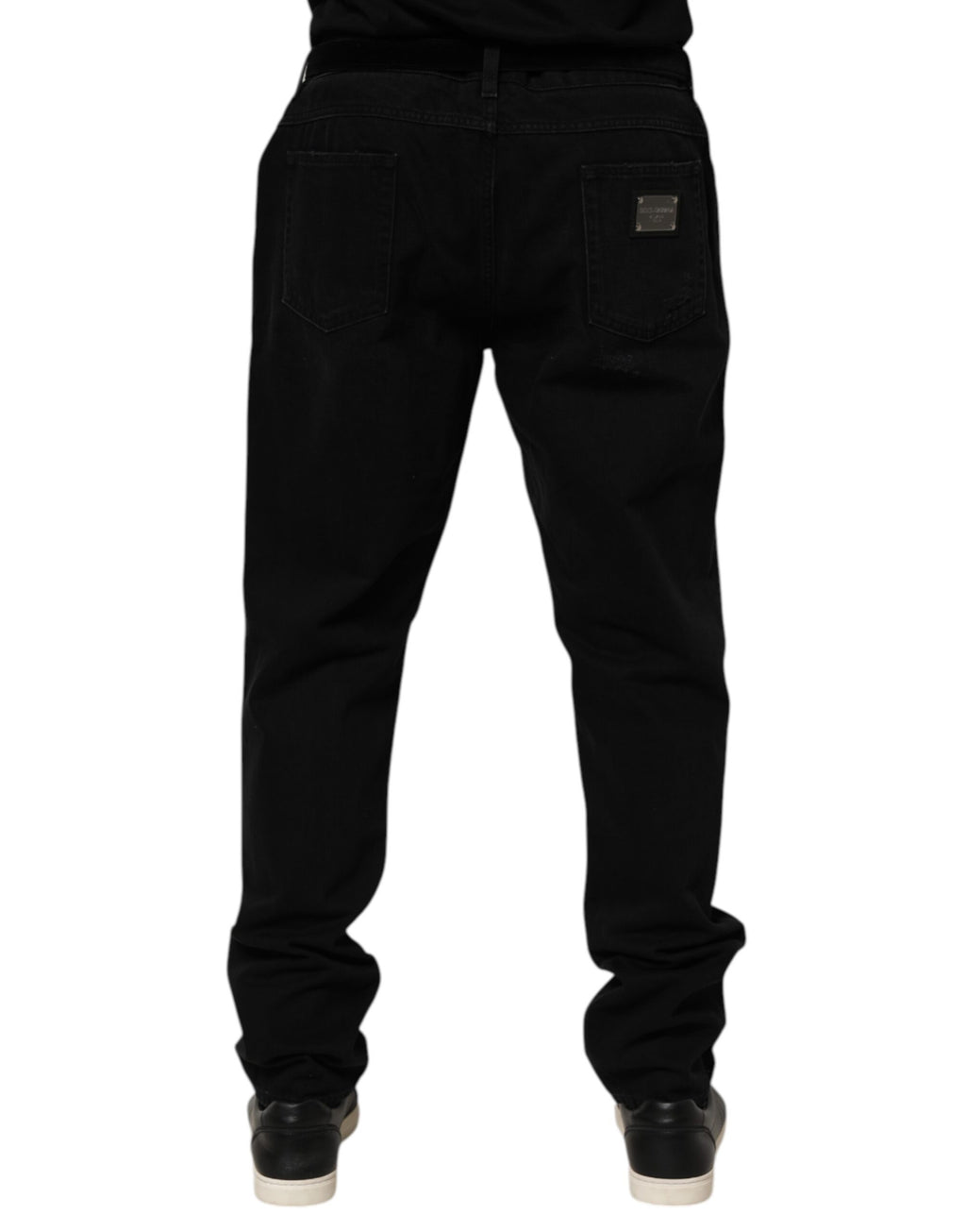 Dolce & Gabbana Schwarz Baumwolle Regular Denim Herren Hosenjeans