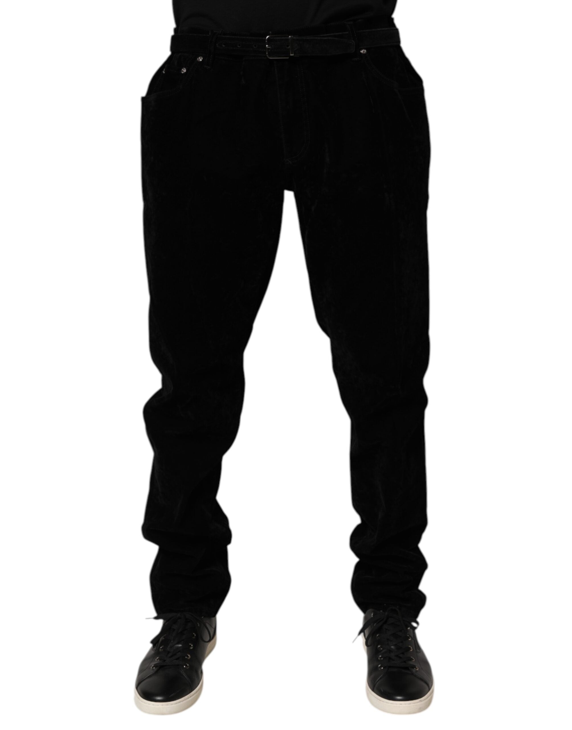 Dolce & Gabbana Schwarze Slim Fit Denim-Hosenjeans aus Baumwolle