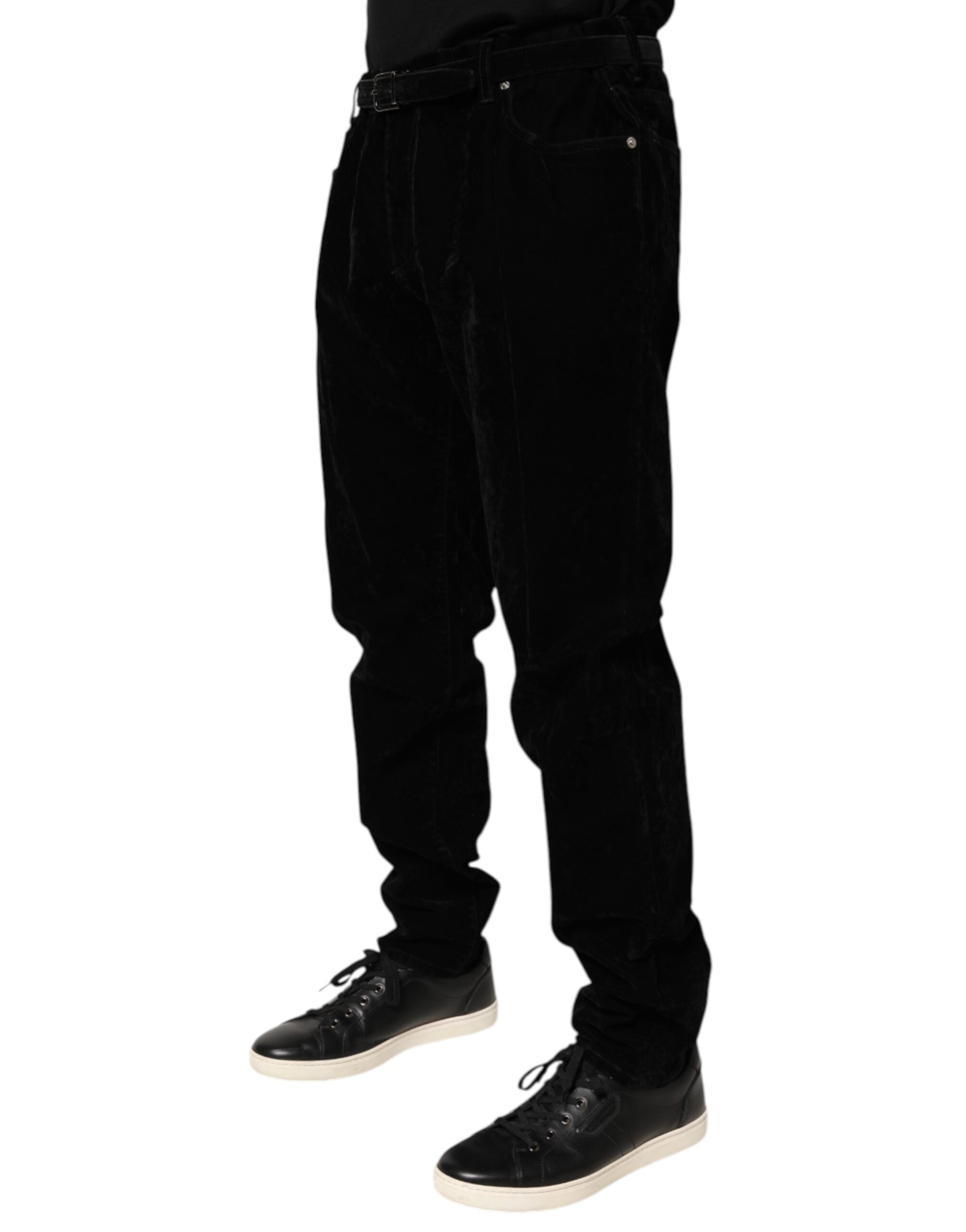 Dolce & Gabbana Schwarze Slim Fit Denim-Hosenjeans aus Baumwolle