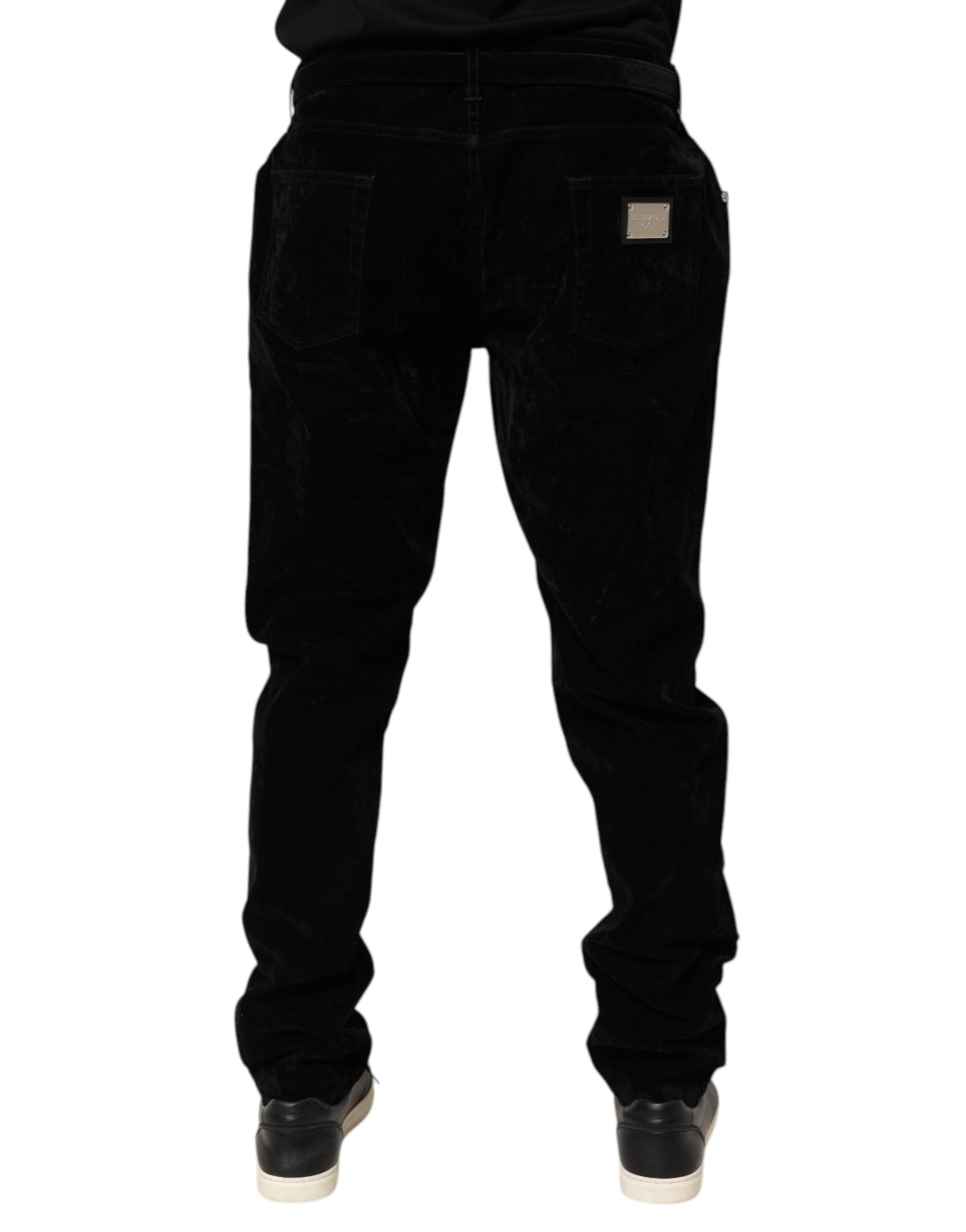 Dolce & Gabbana Schwarze Slim Fit Denim-Hosenjeans aus Baumwolle
