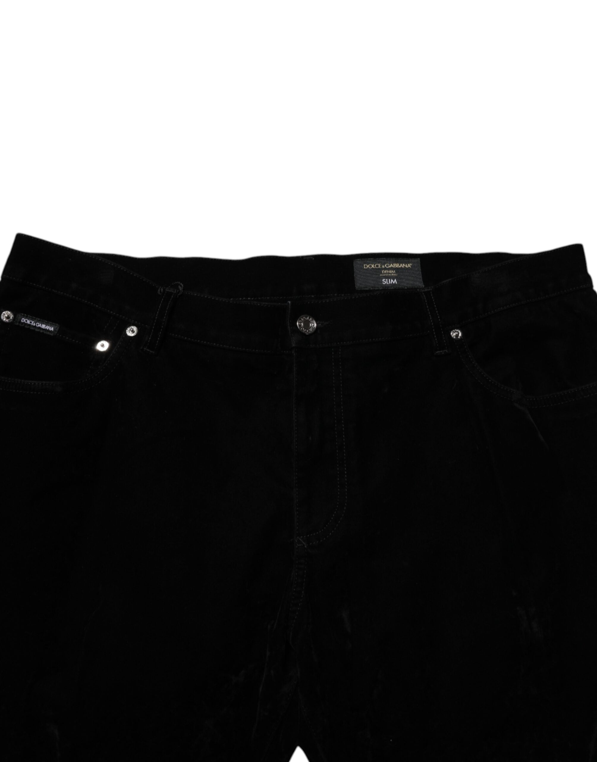Dolce & Gabbana Schwarze Slim Fit Denim-Hosenjeans aus Baumwolle
