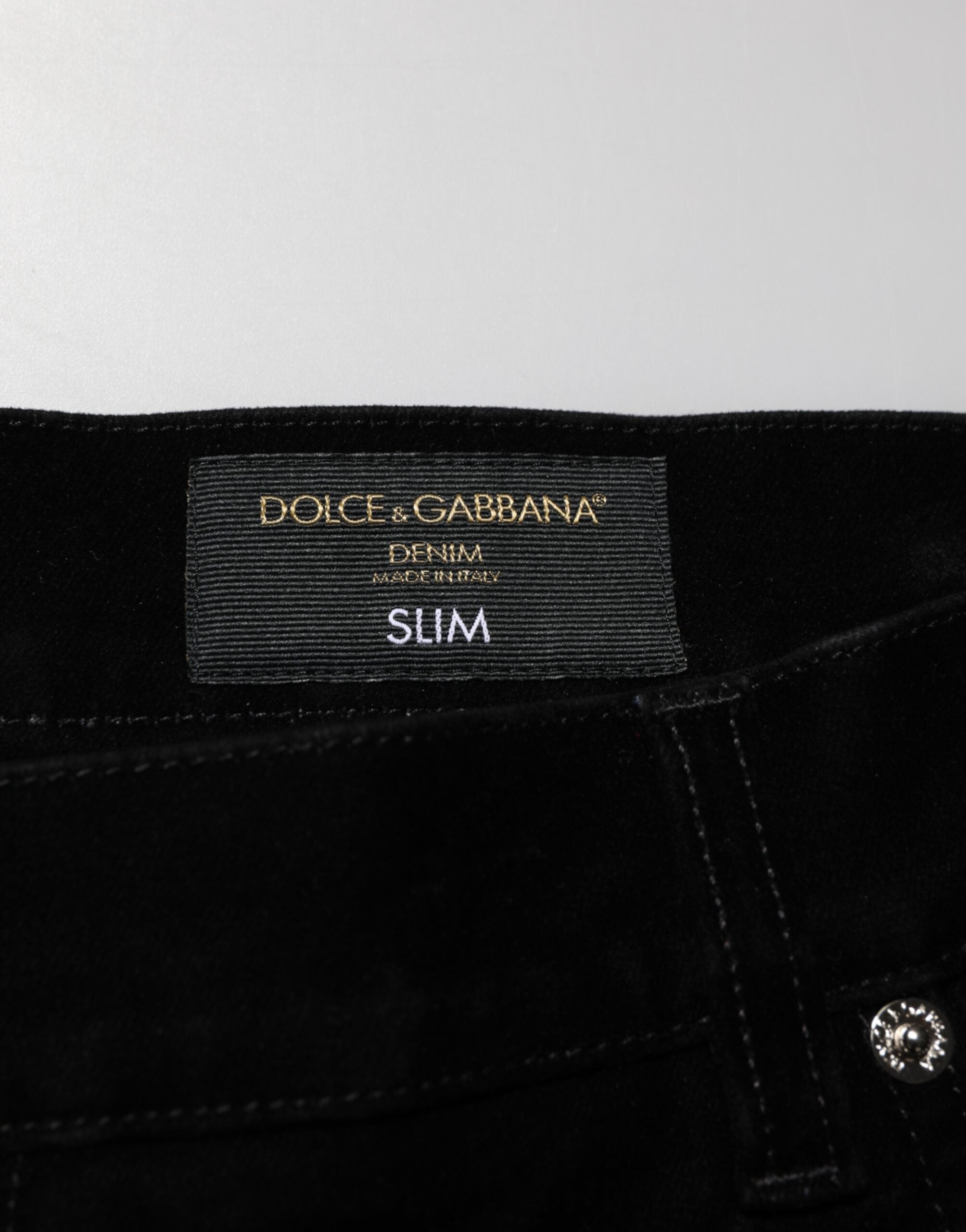 Dolce & Gabbana Schwarze Slim Fit Denim-Hosenjeans aus Baumwolle