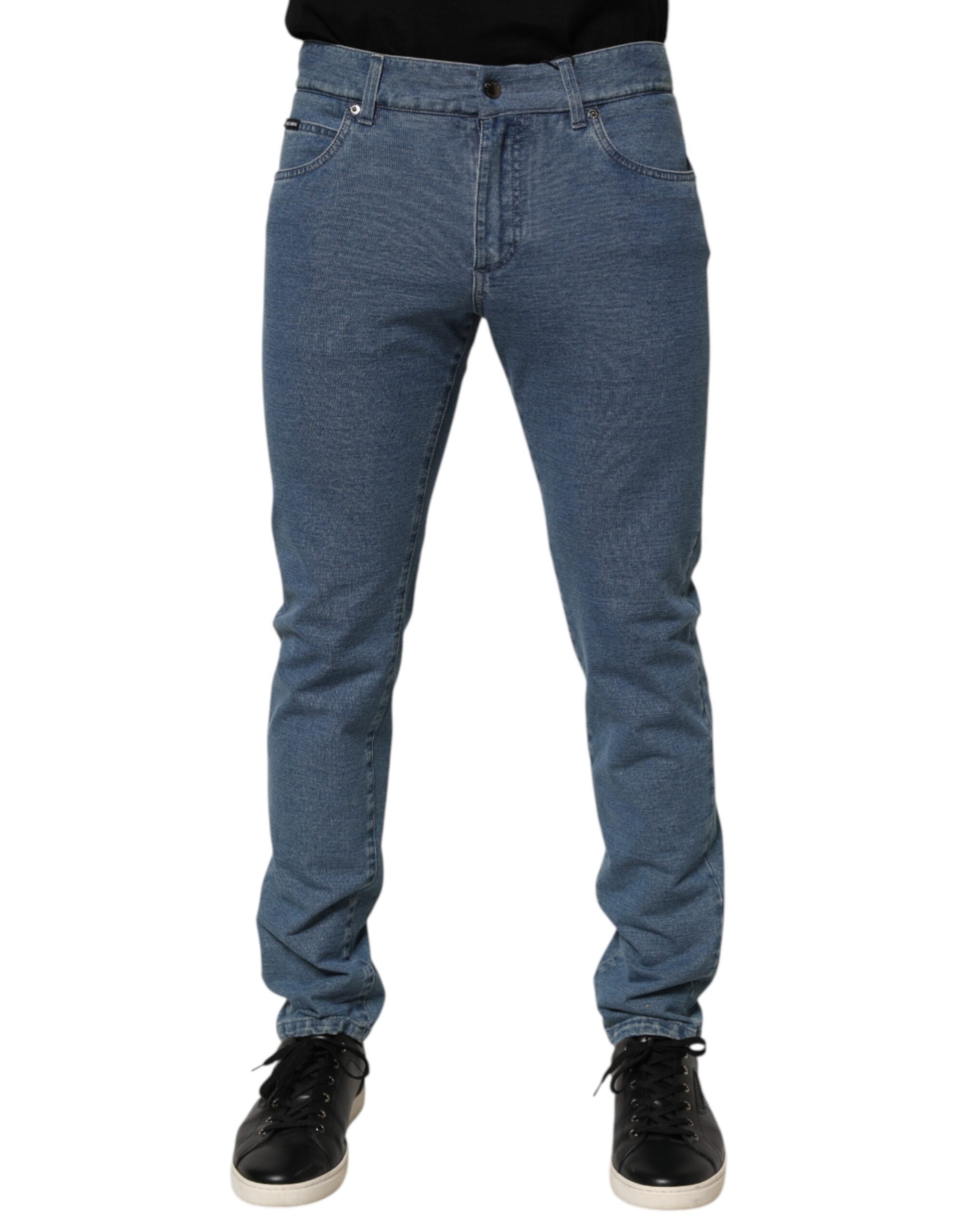 Dolce & Gabbana Blaue Baumwolle Stretch Slim Fit Herren Denim Jeans