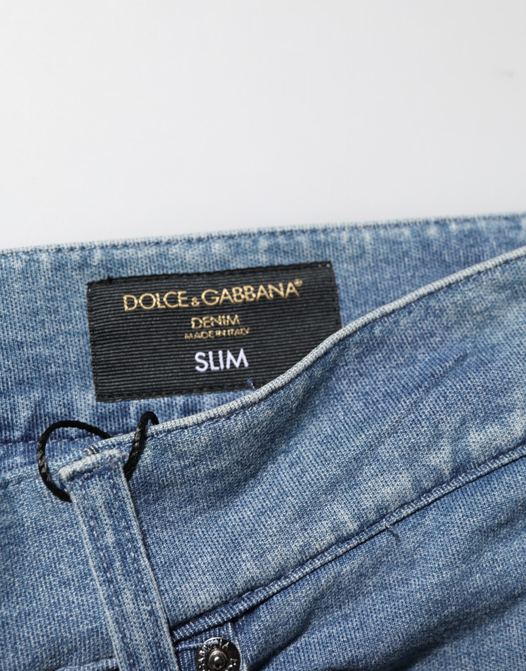 Dolce & Gabbana Blaue Baumwolle Stretch Slim Fit Herren Denim Jeans