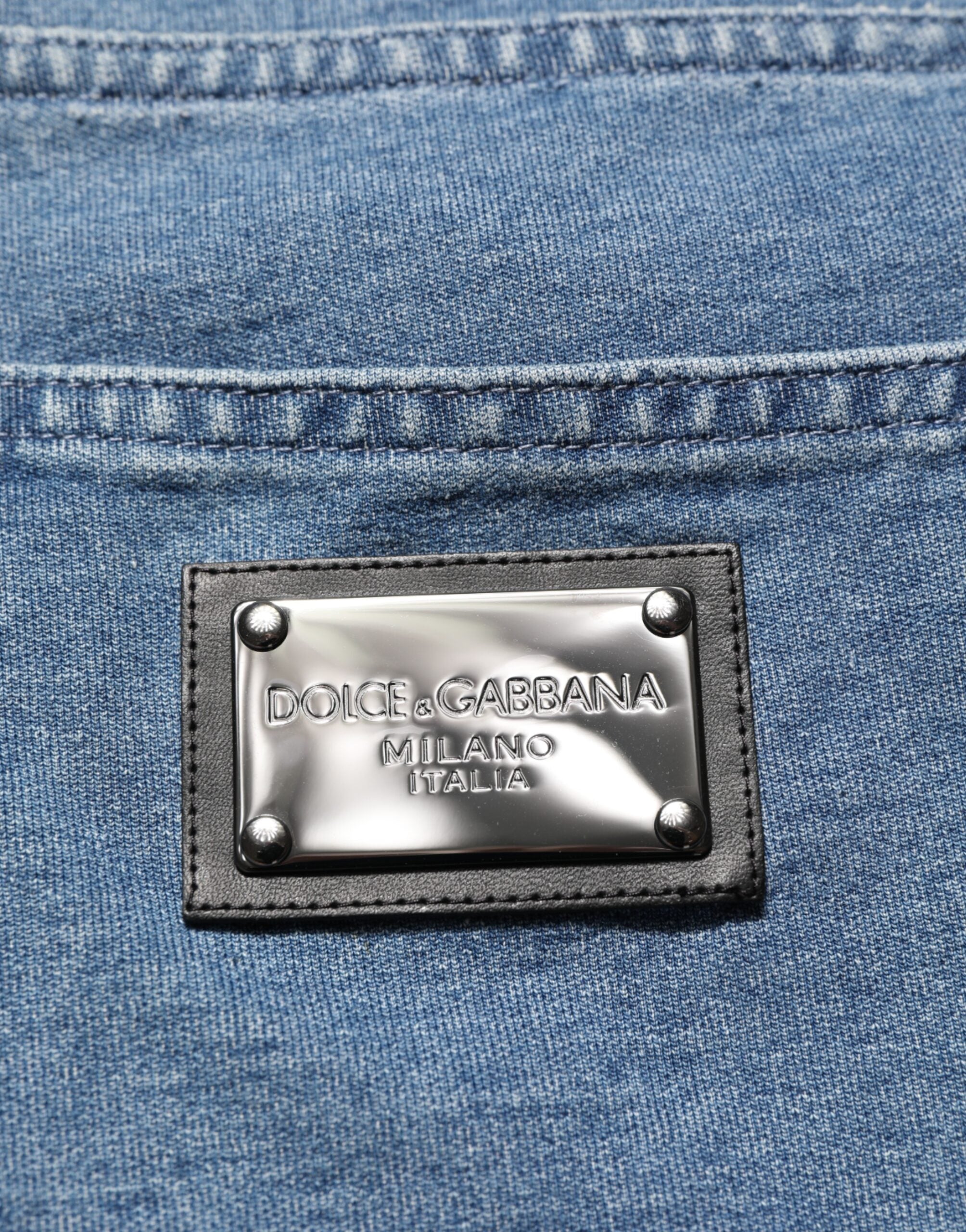 Dolce & Gabbana Blaue Baumwolle Stretch Slim Fit Herren Denim Jeans