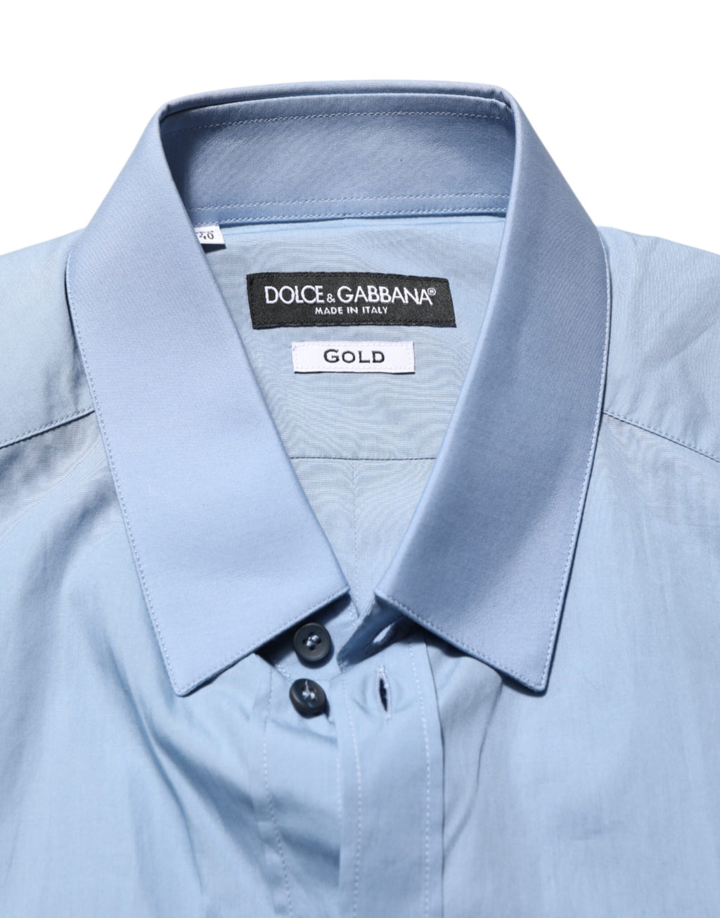 Dolce & Gabbana Blaues Baumwollhemd mit Kragen GOLD Formal Dress Shirt