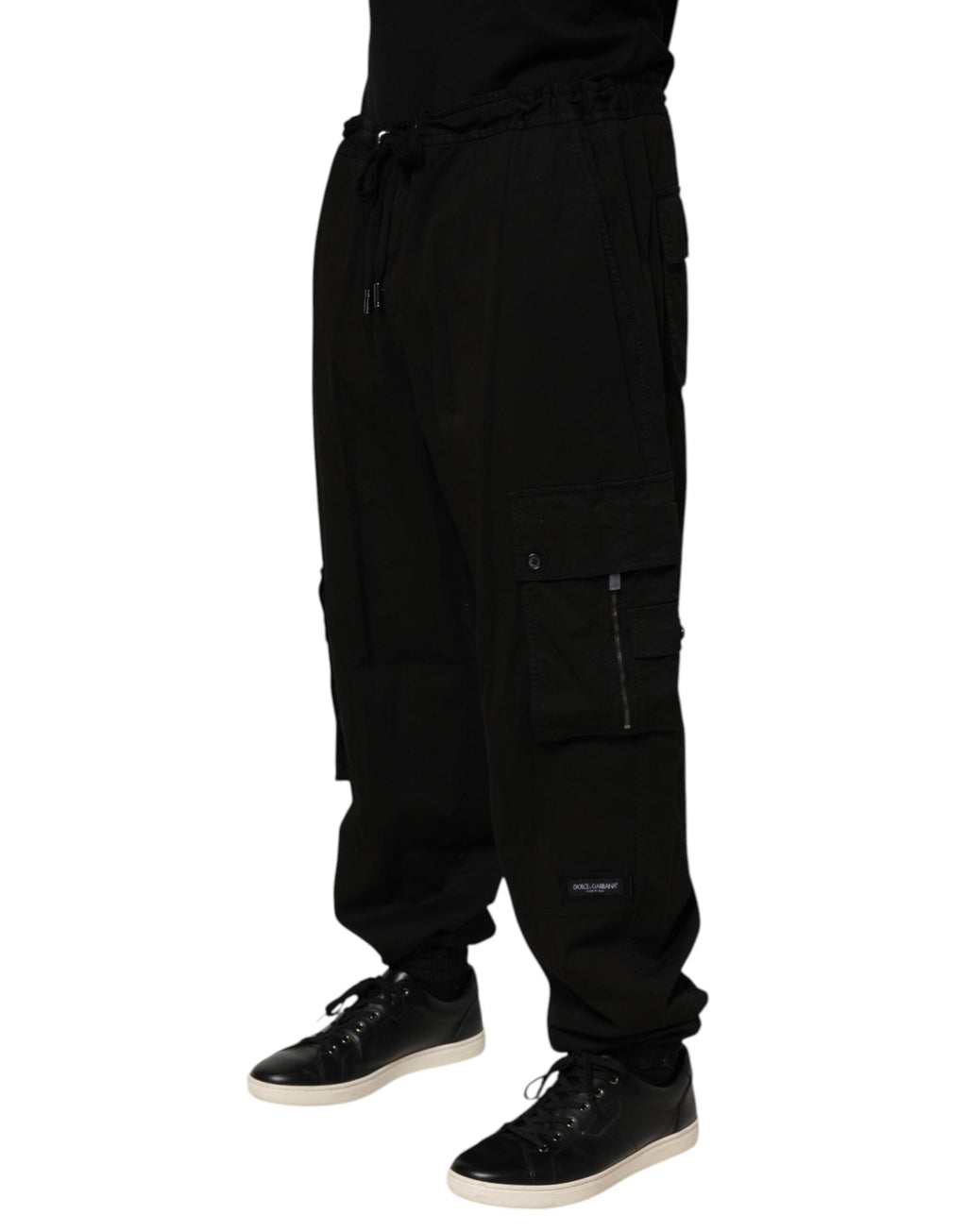 Dolce & Gabbana Schwarze Cargo-Jogger-Sweatpants aus Baumwolle