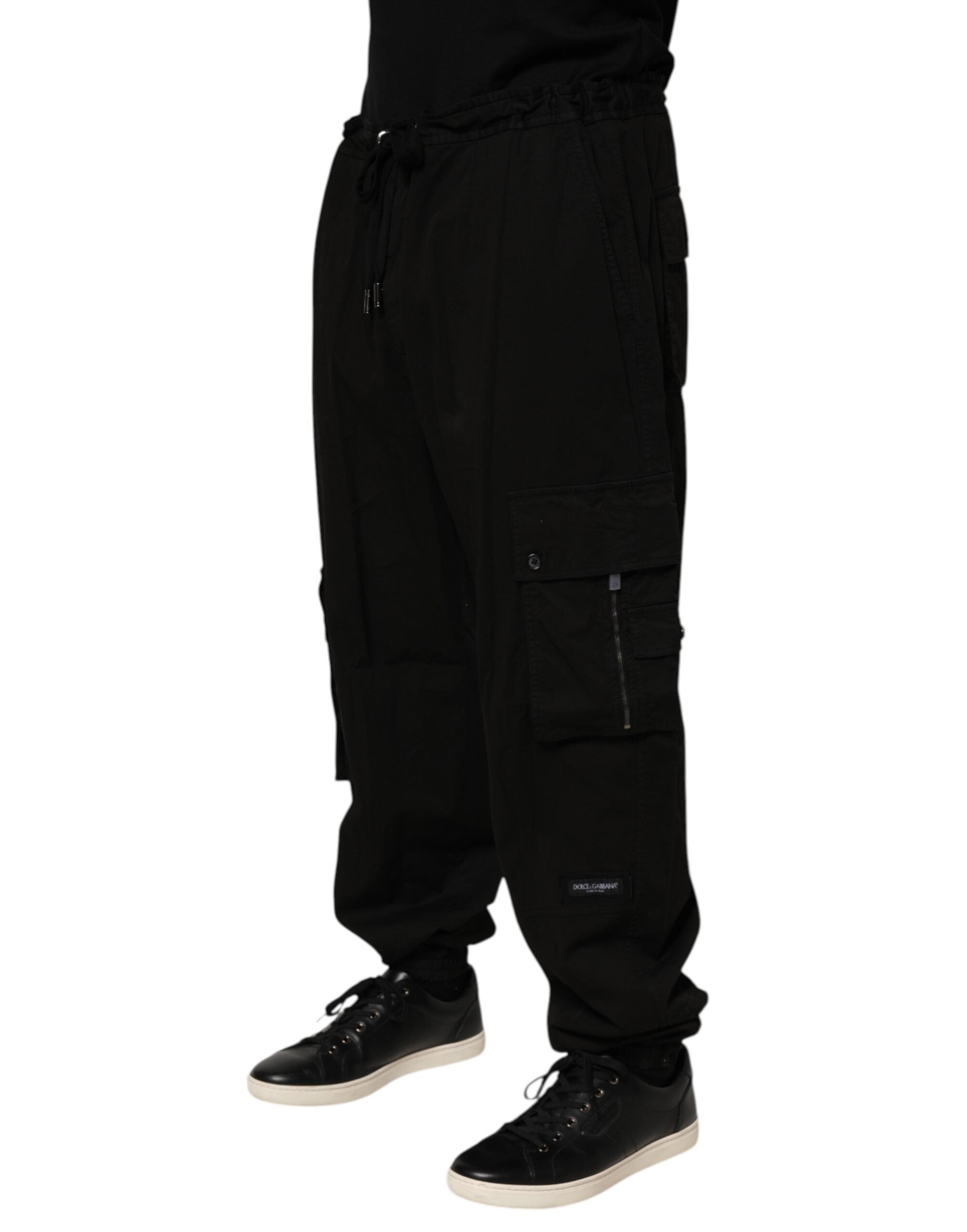 Dolce & Gabbana Schwarze Cargo-Jogger-Sweatpants aus Baumwolle