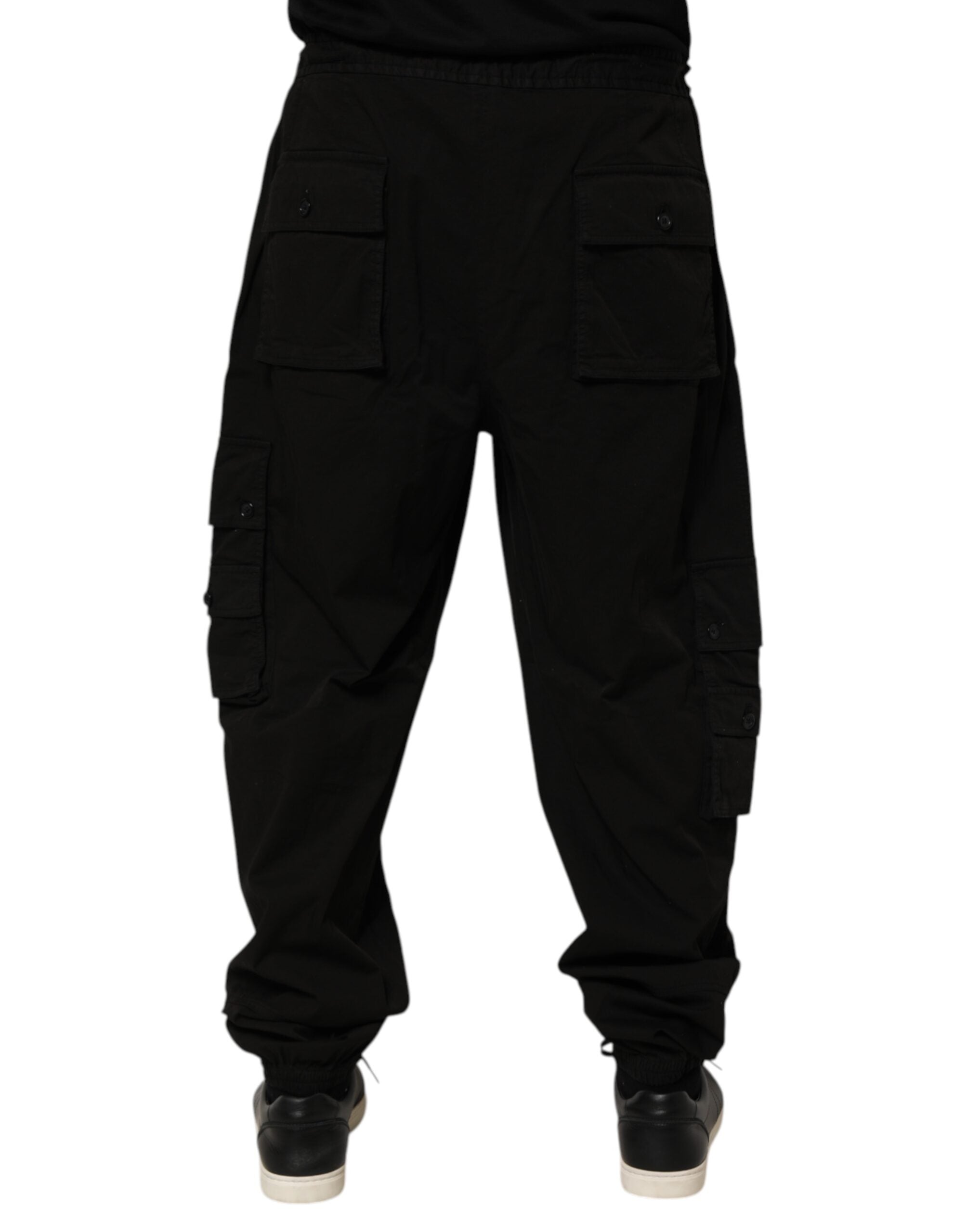 Dolce & Gabbana Schwarze Cargo-Jogger-Sweatpants aus Baumwolle
