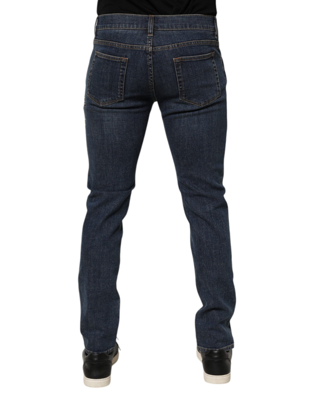 Dolce & Gabbana Blaue Kaninchen-Stickerei Slim Men Denim Jeans
