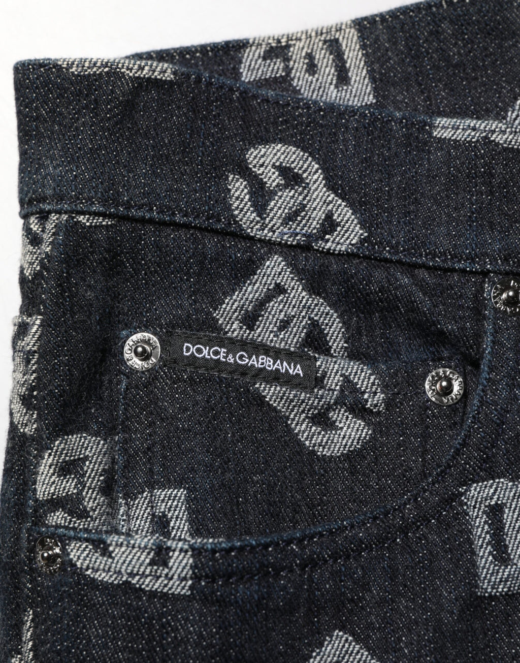 Dolce & Gabbana Schwarze DG Monogram Baumwolle Skinny Denim Jeans
