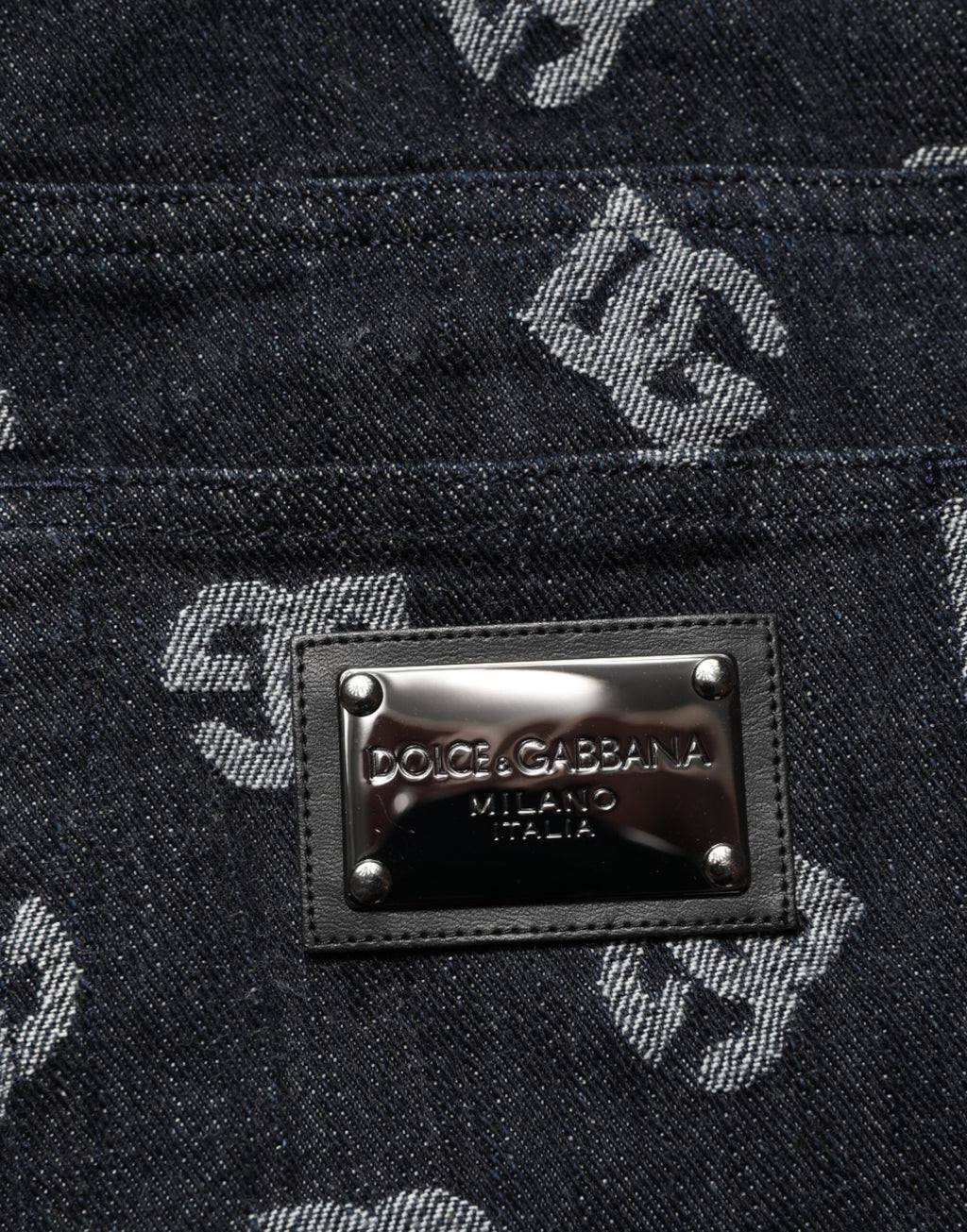 Dolce & Gabbana Schwarze DG Monogram Baumwolle Skinny Denim Jeans