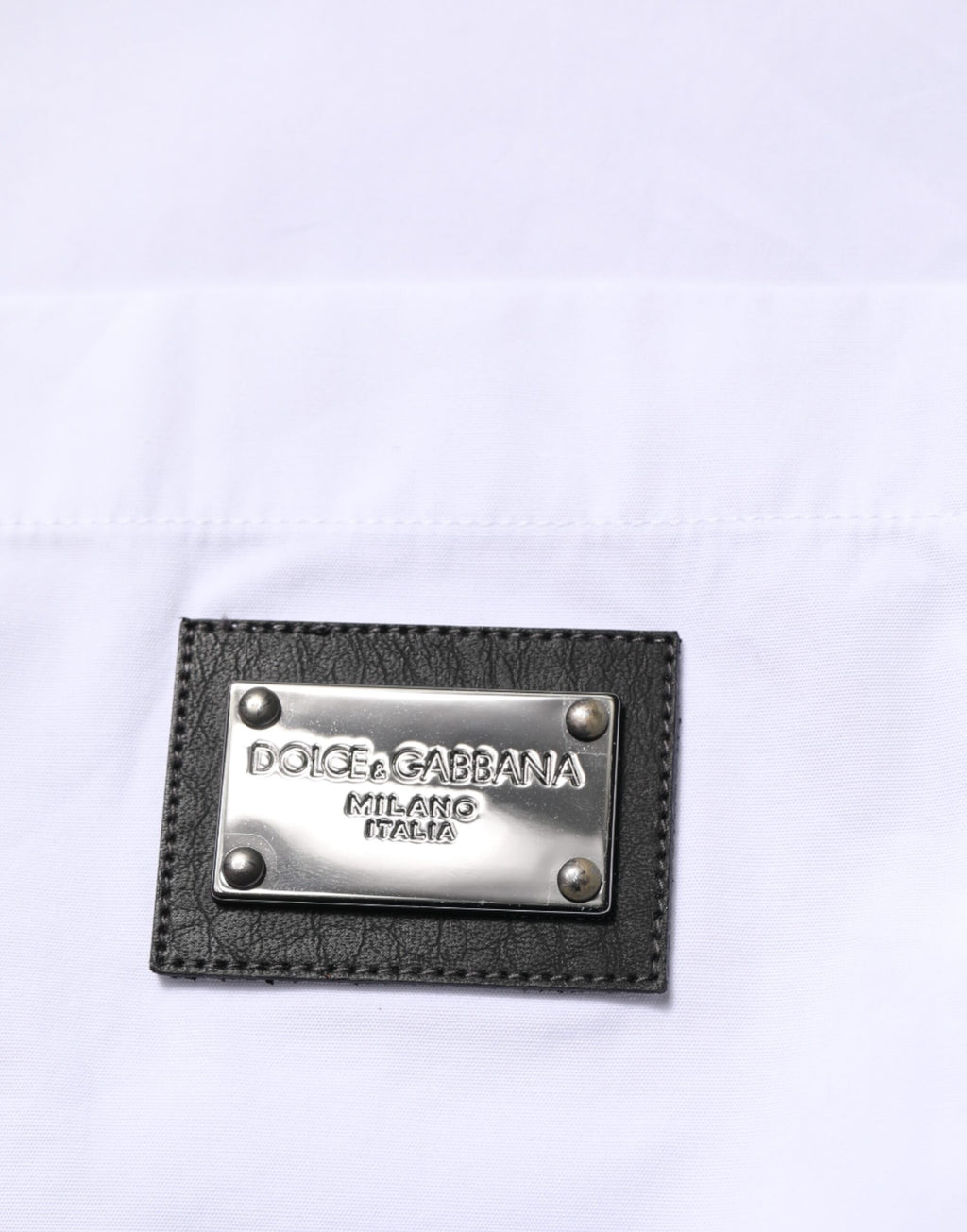 Dolce & Gabbana Weißes Logo-Plaque Hemd mit Kragen für formelle Anlässe