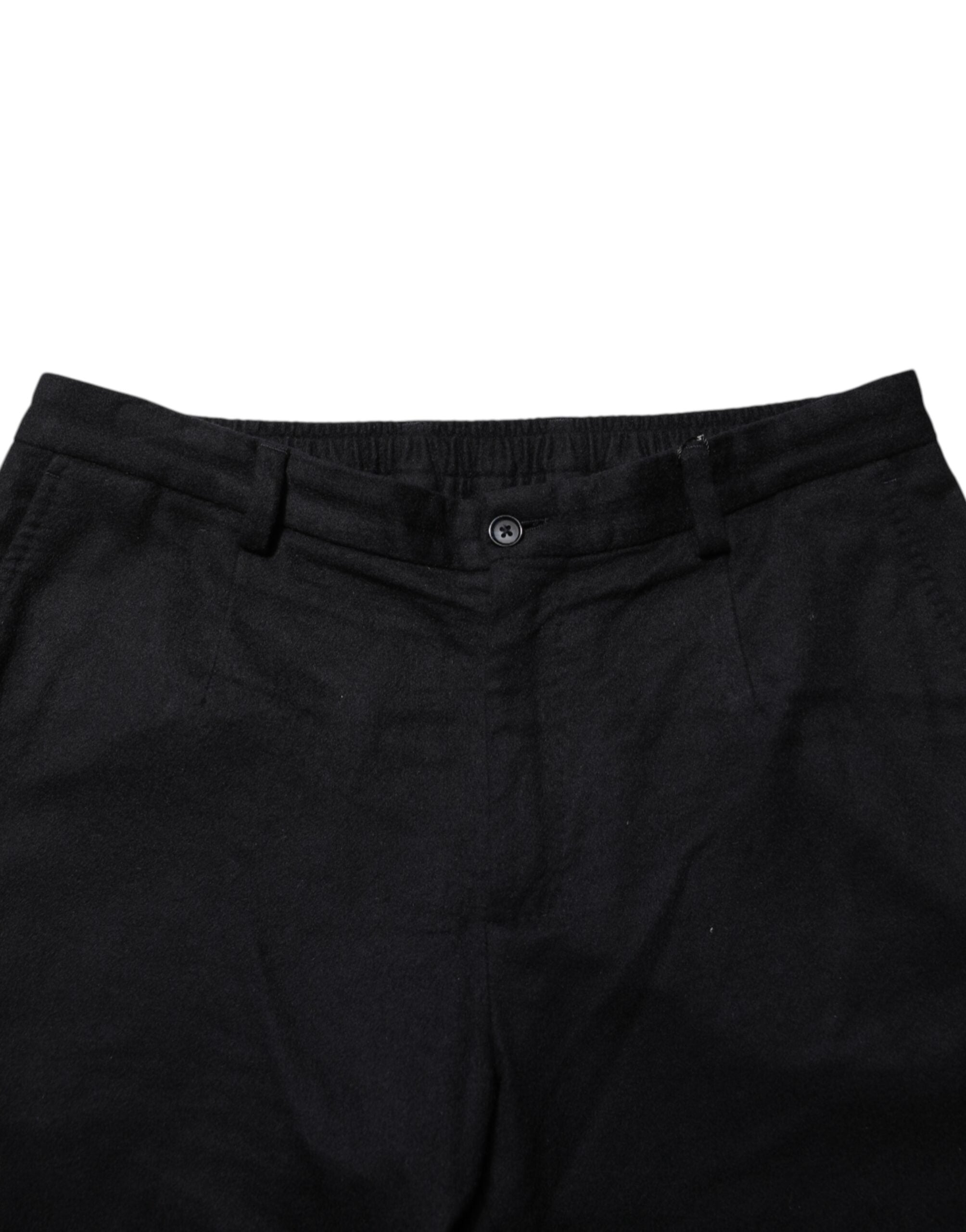 Dolce & Gabbana Schwarzes Kaschmir Kleid Formelle Männer Hosen Hosen