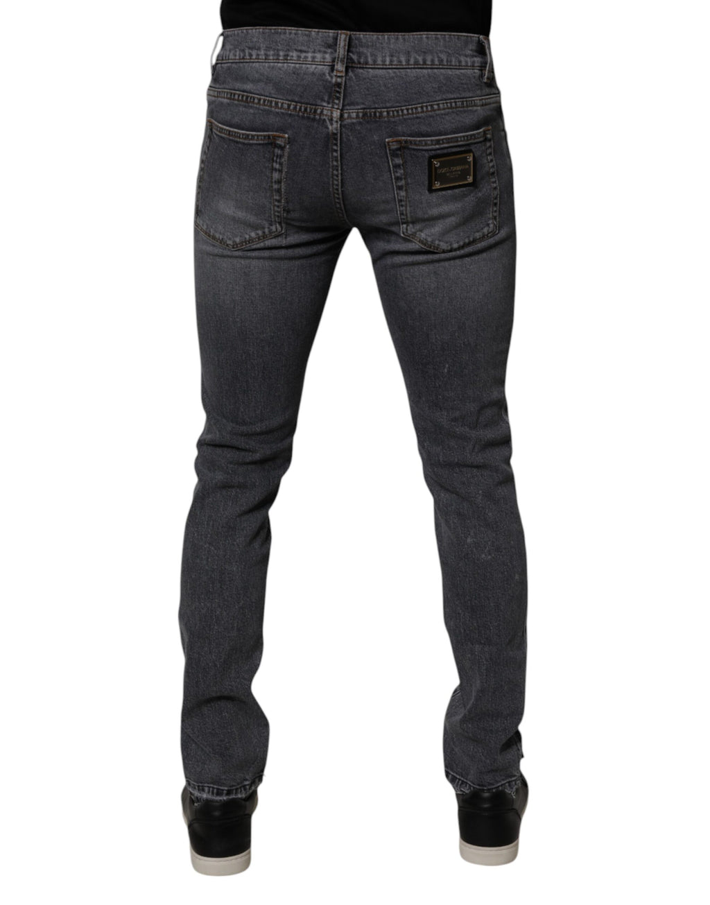 Dolce & Gabbana Dunkelgraue Baumwoll-Stretch-Skinny-Denim-Jeans