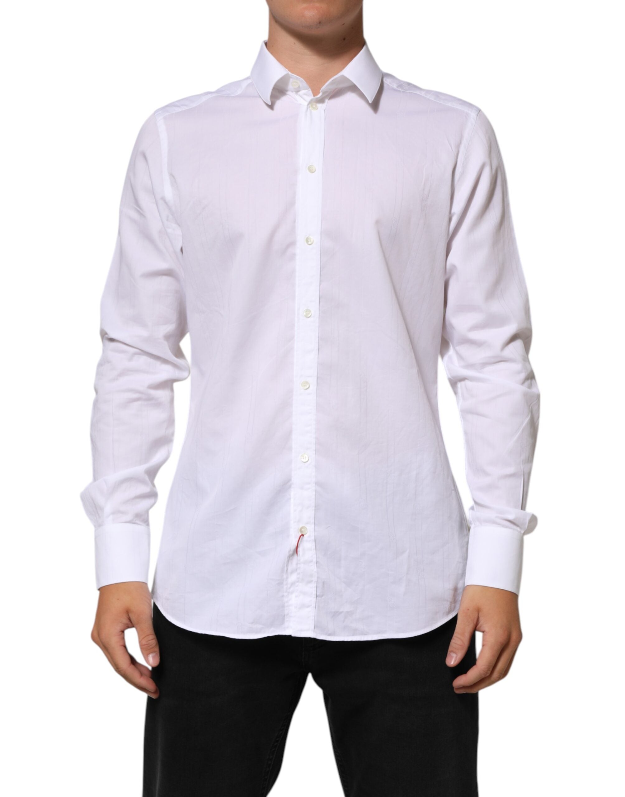 Dolce & Gabbana Weißes Baumwollhemd MARTINI für Männer Formal Dress Shirt
